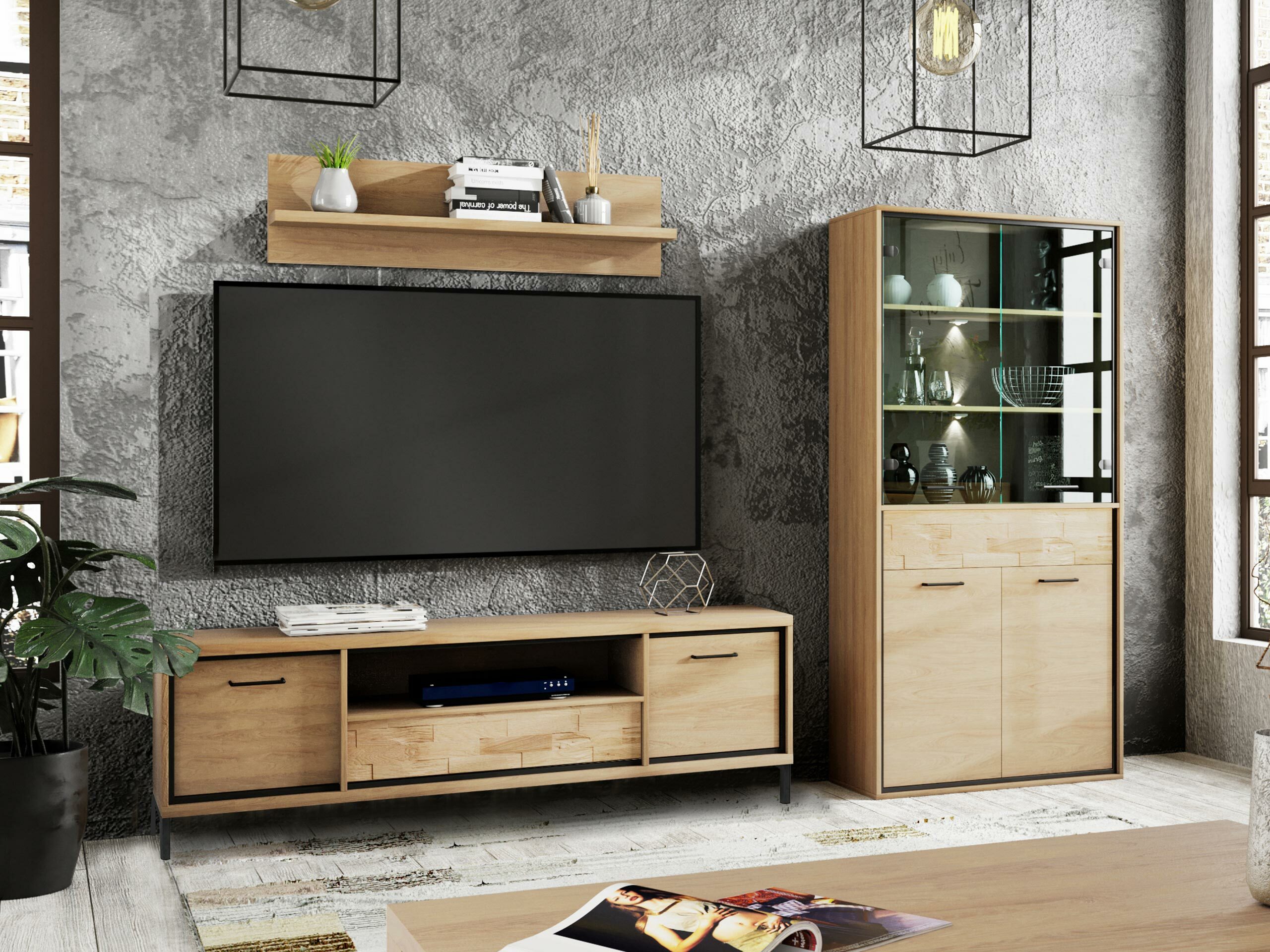 Living room set Etrmoni 119 (Light wood + Oak)