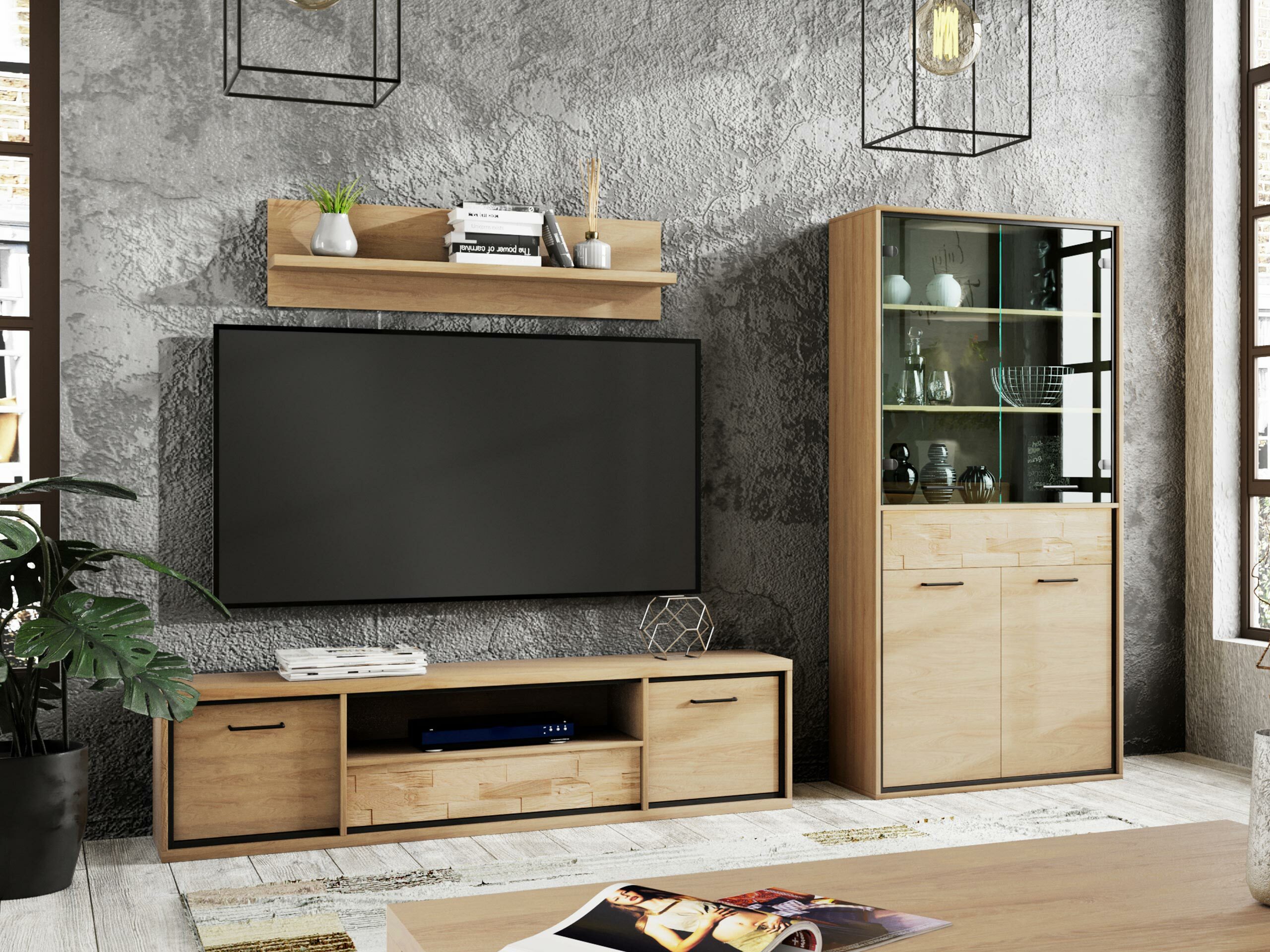 Living room set Etrmoni 119 (Light wood + Oak)