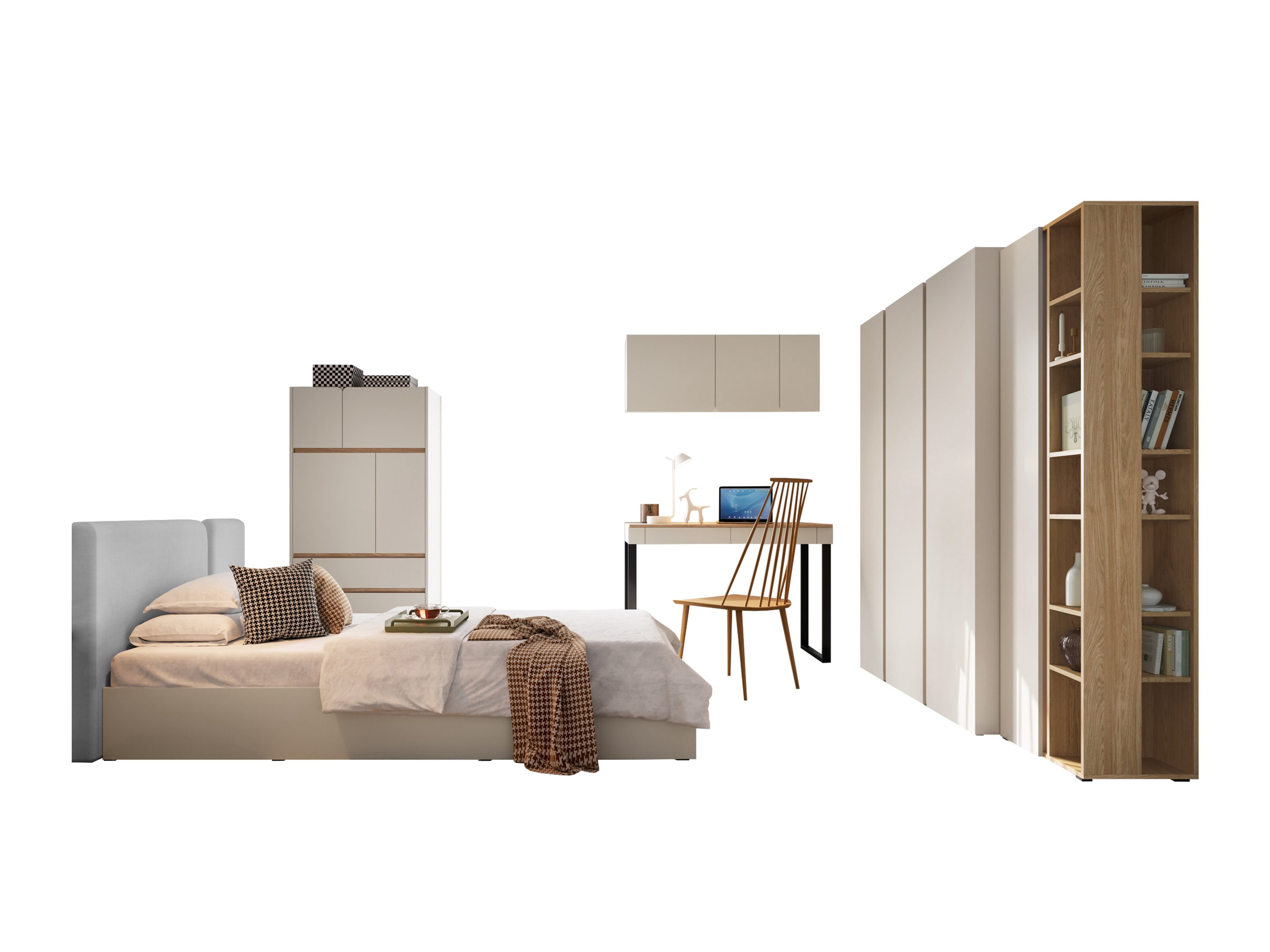 Bedroom set Fiosono 113 (Beige + Oak)