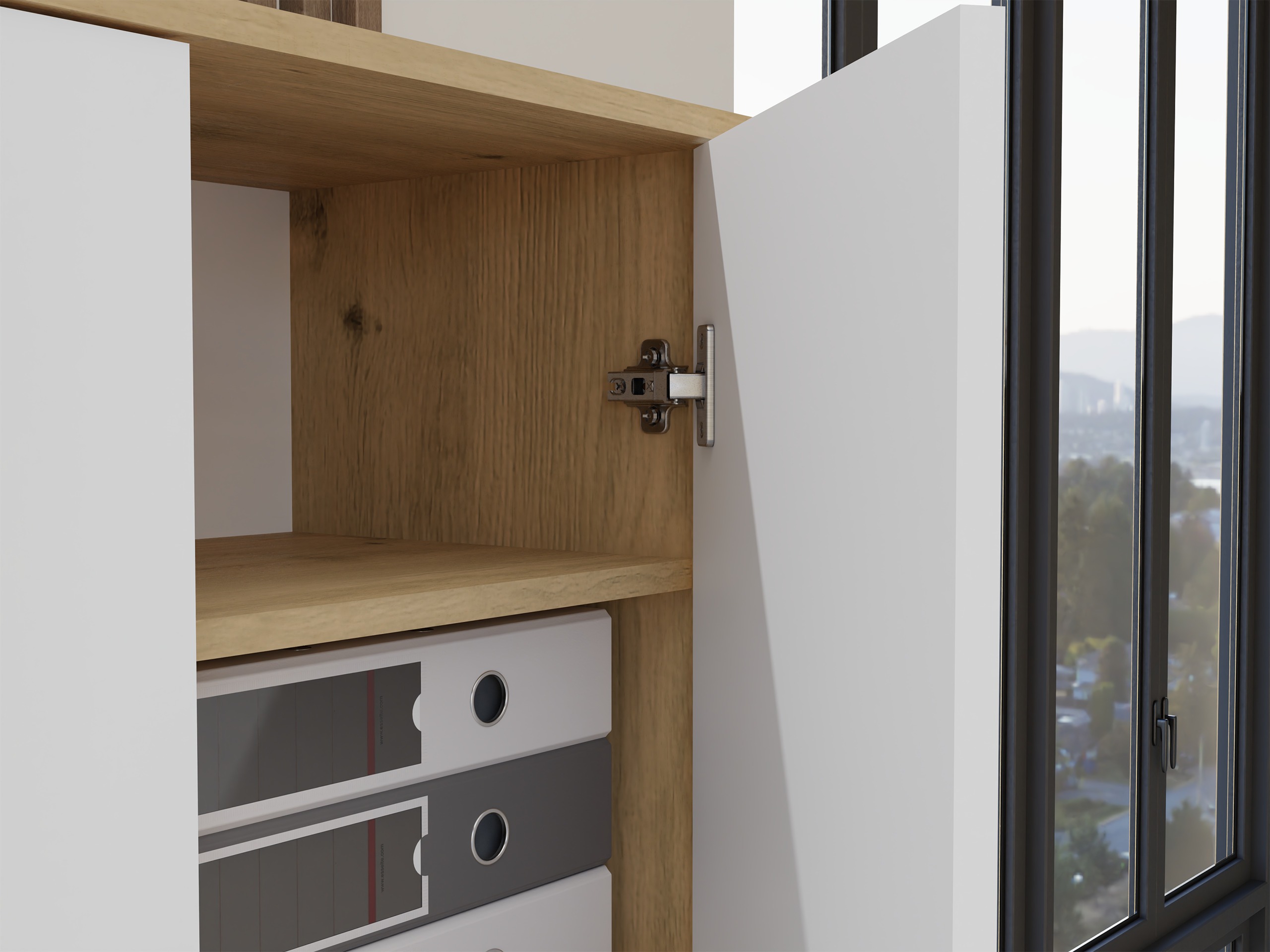 Bookcase Mandeville 196 (Artisan oak + White)