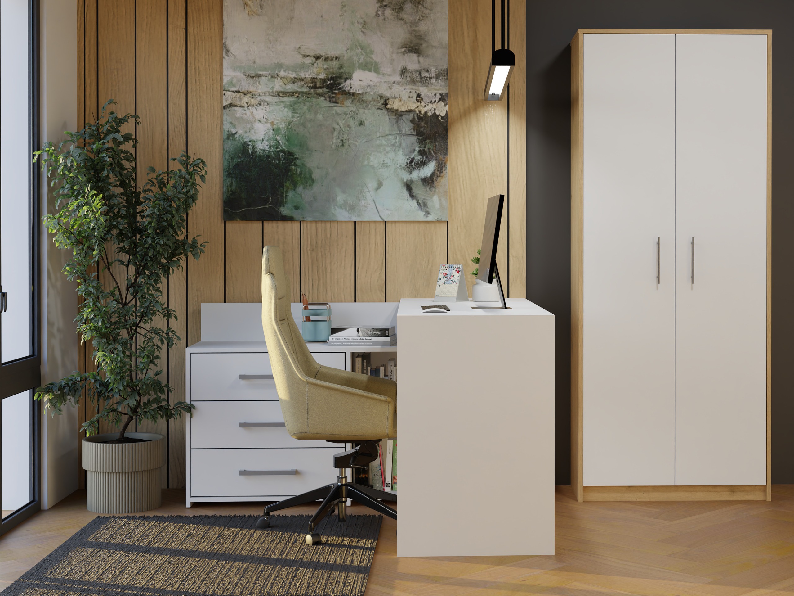 Bookcase Mandeville 196 (Artisan oak + White)