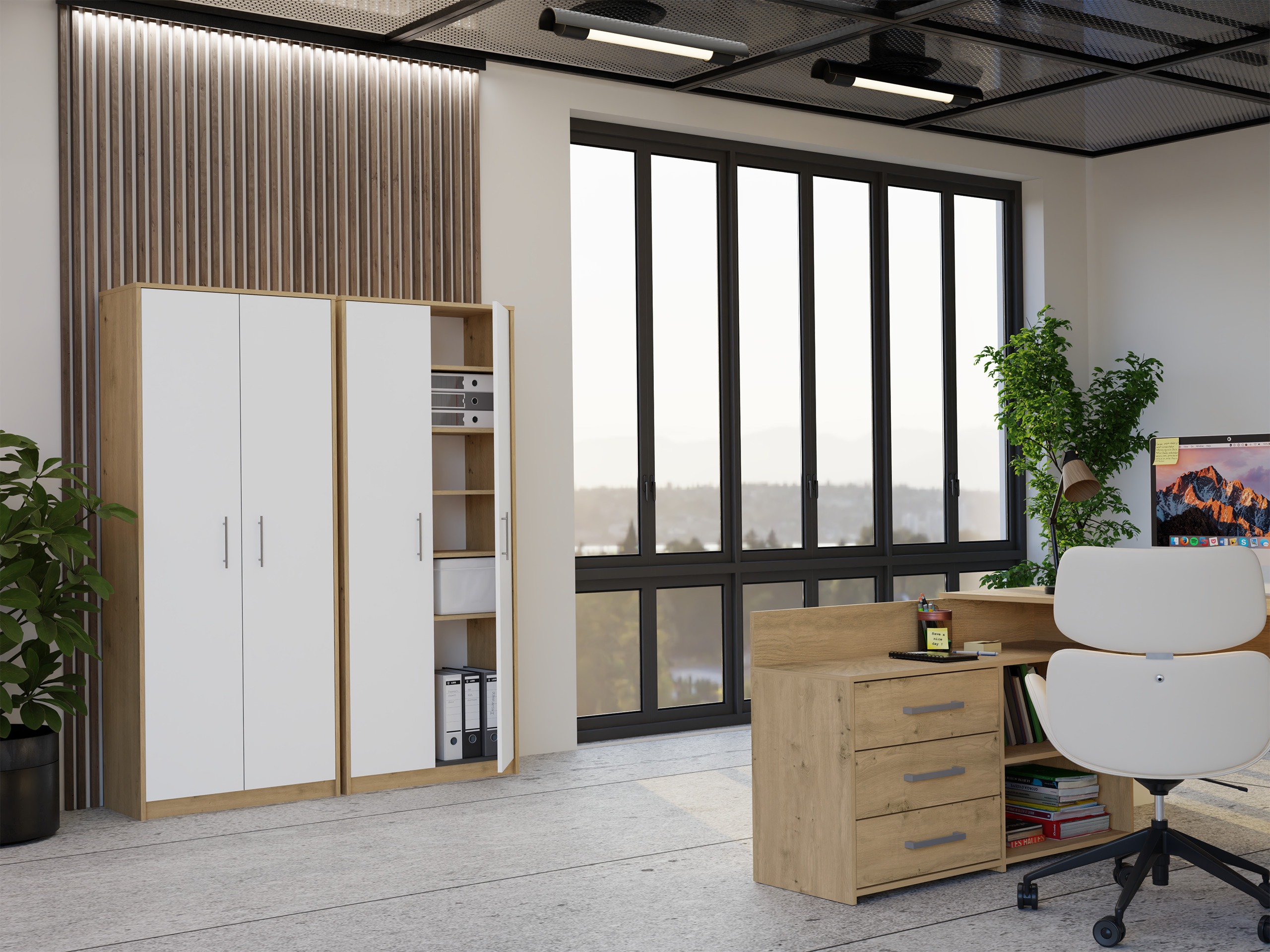 Bookcase Mandeville 196 (Artisan oak + White)