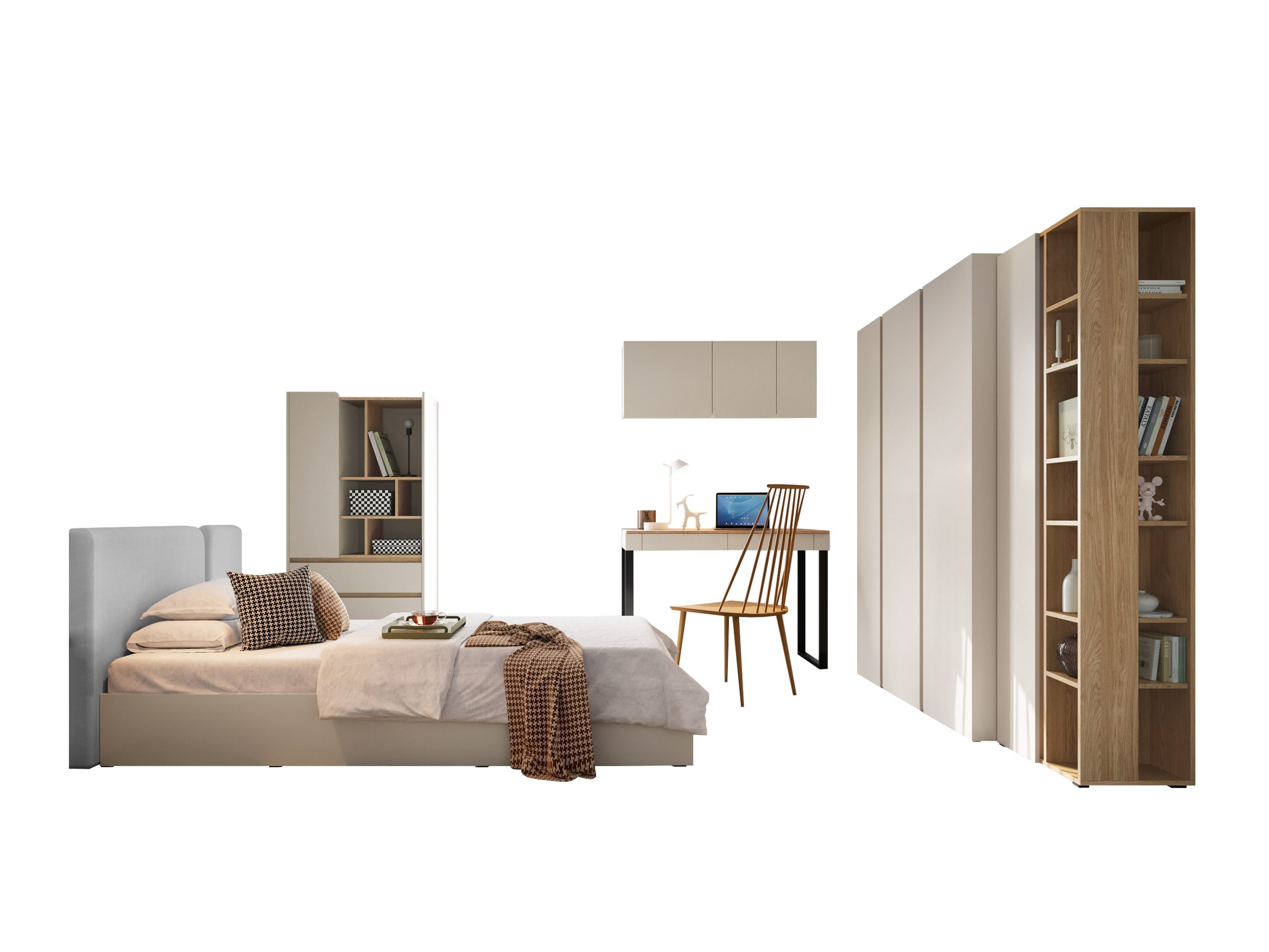 Furniture set Fiosono 114 (Beige + Oak)