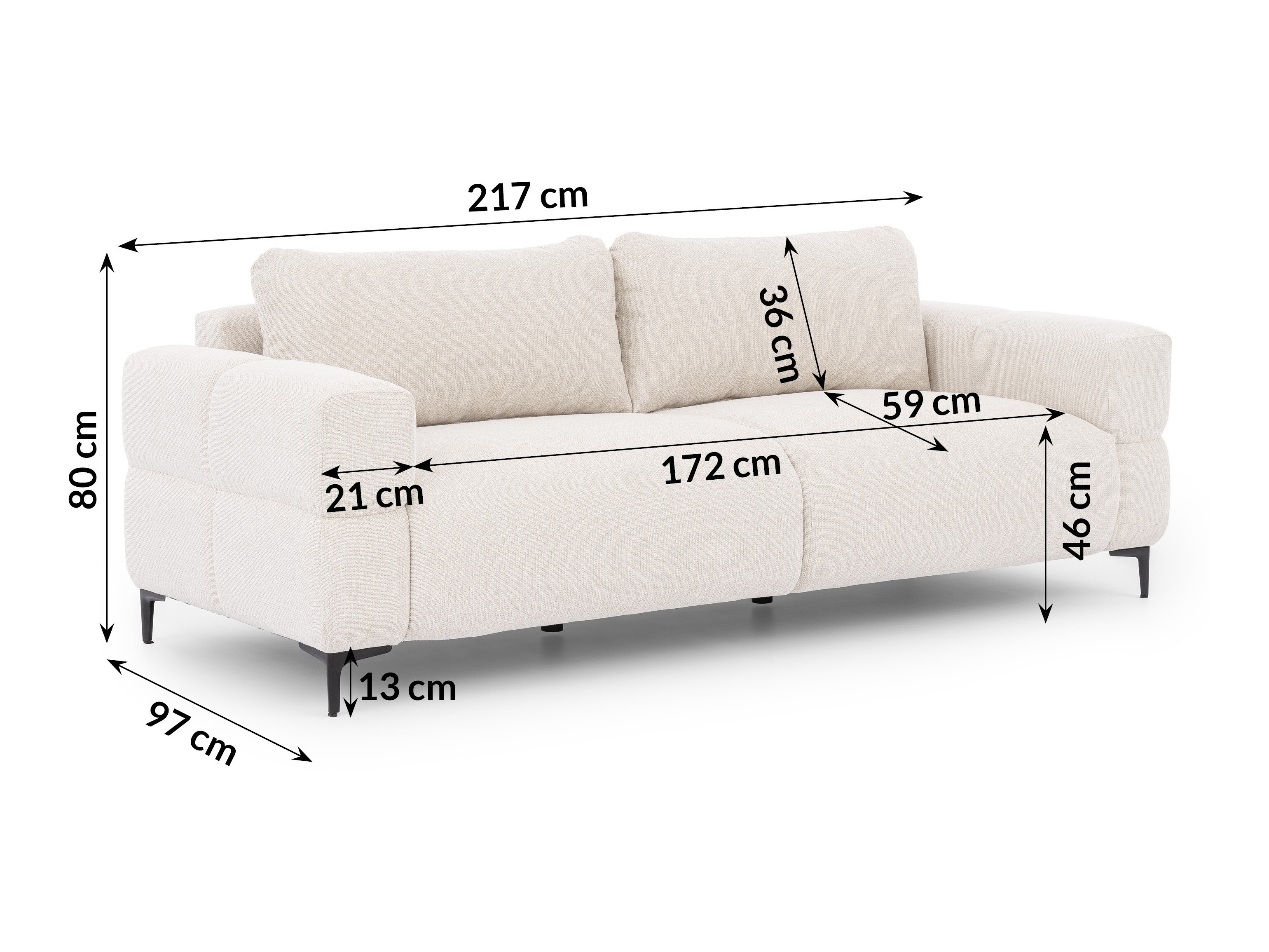 Sofa Rocklin 138 (Aragon 01)