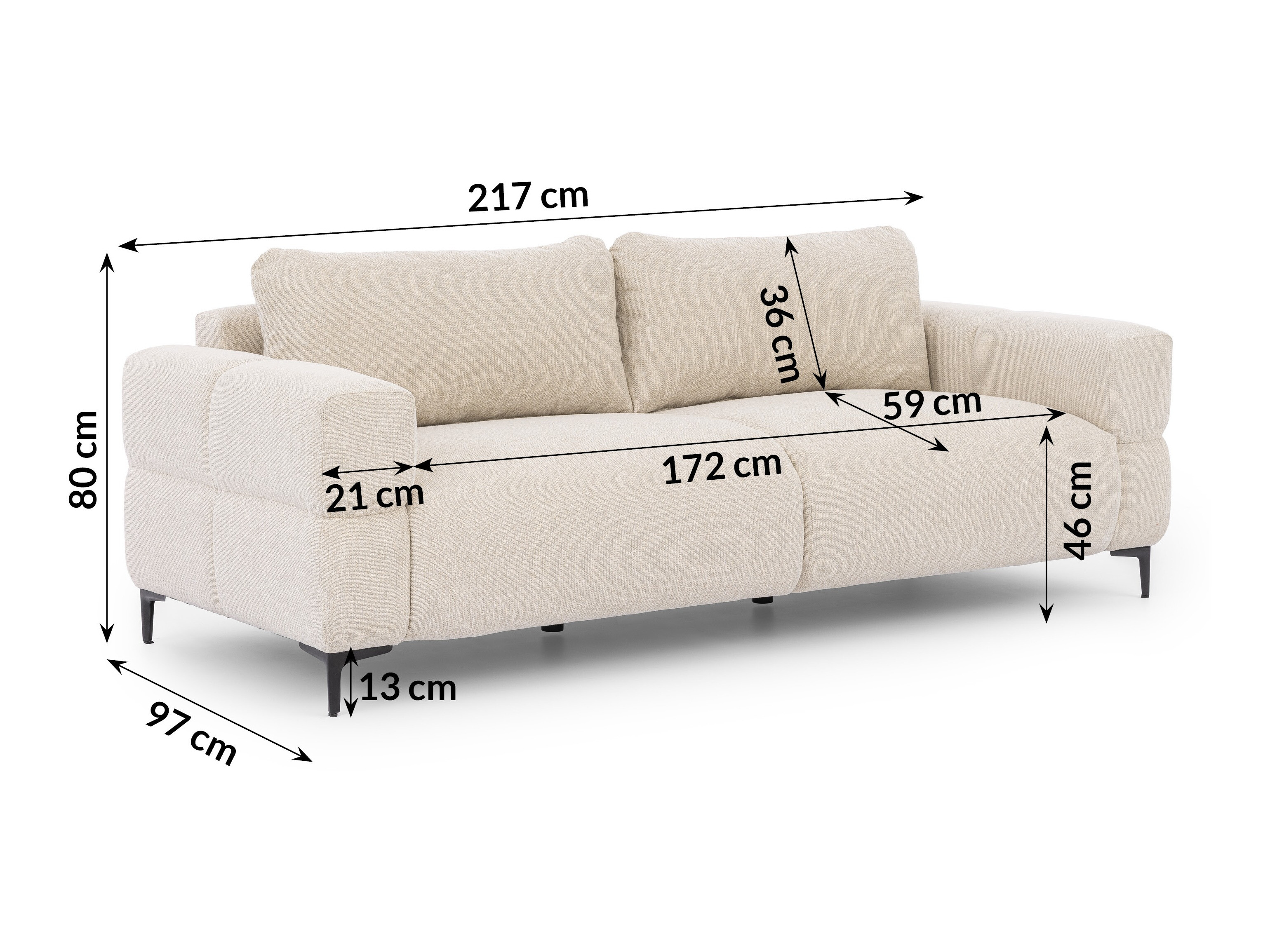 Sofa Rocklin 138 (Aragon 03)