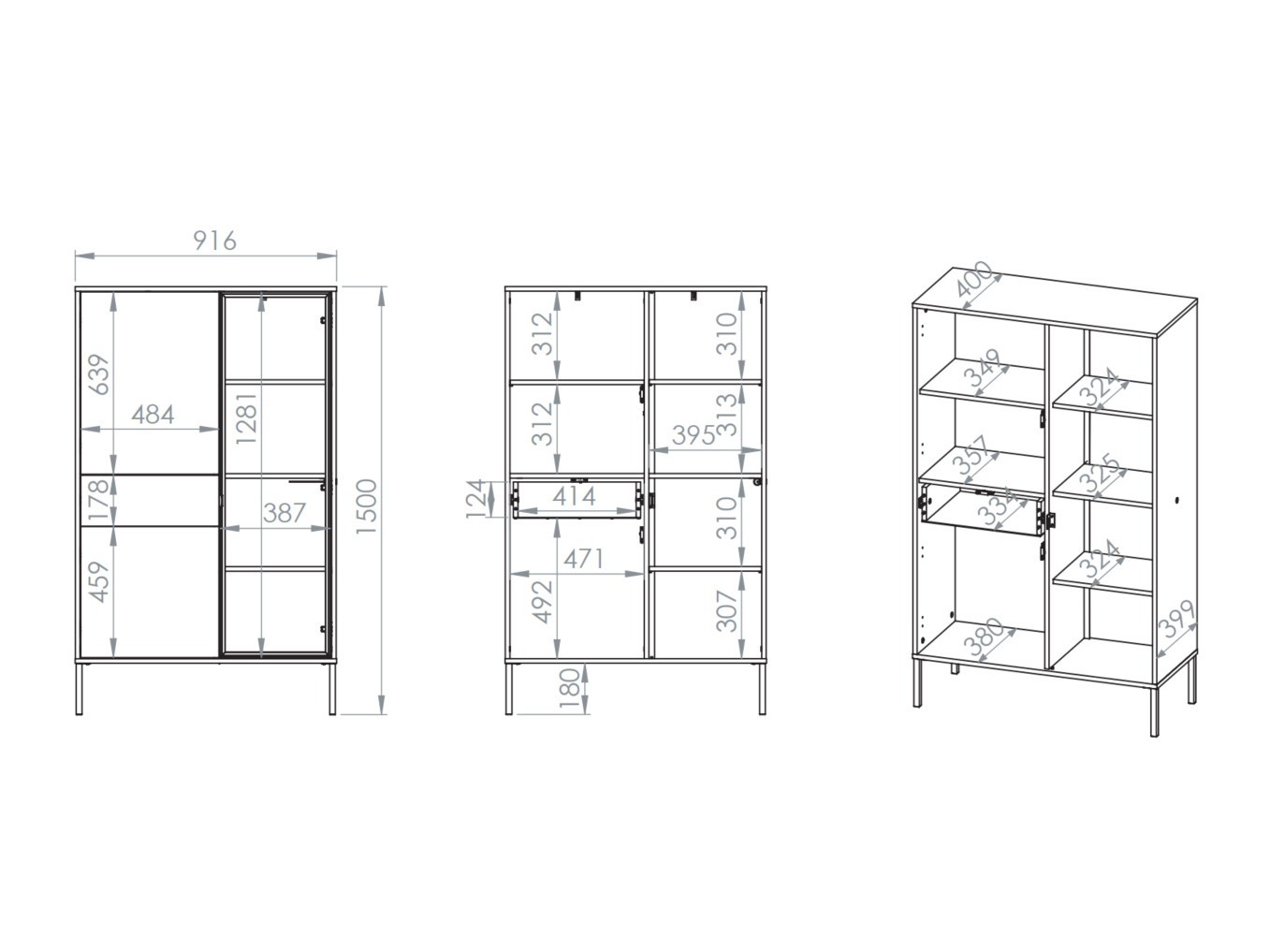 Bookcase Virsalo 100 (Cashmere)