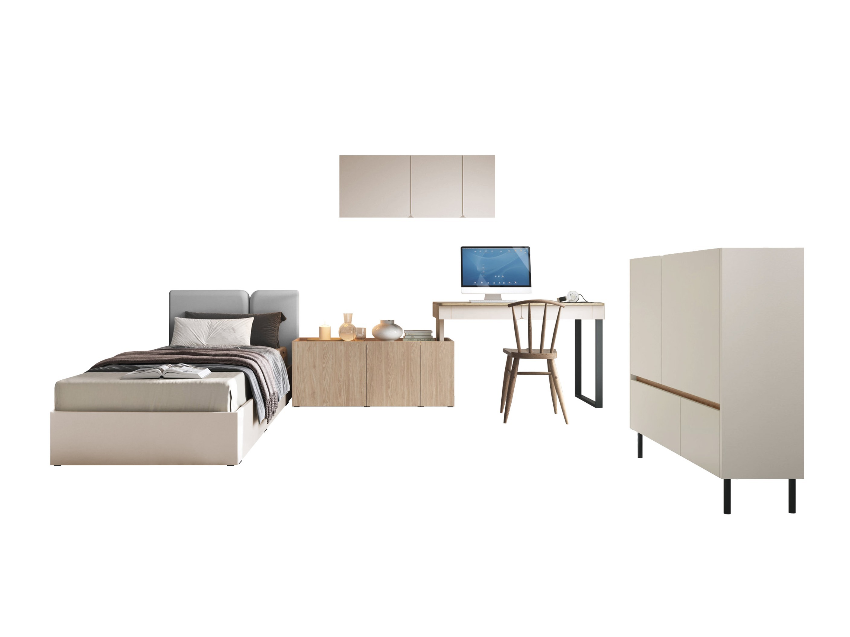 Furniture set Fiosono 115 (Beige + Oak)