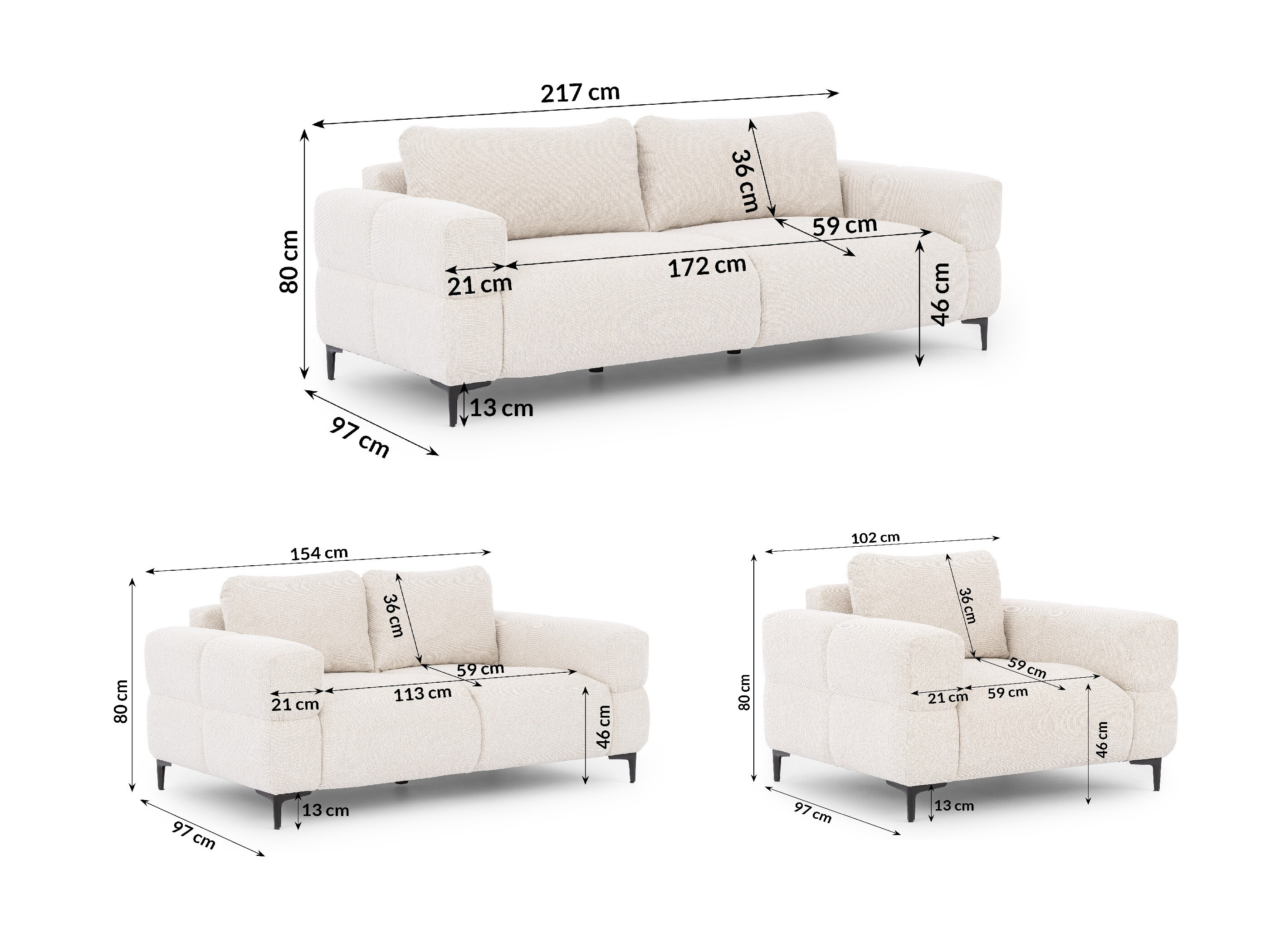 Upholstered furniture set Rocklin 139 (Aragon 01)
