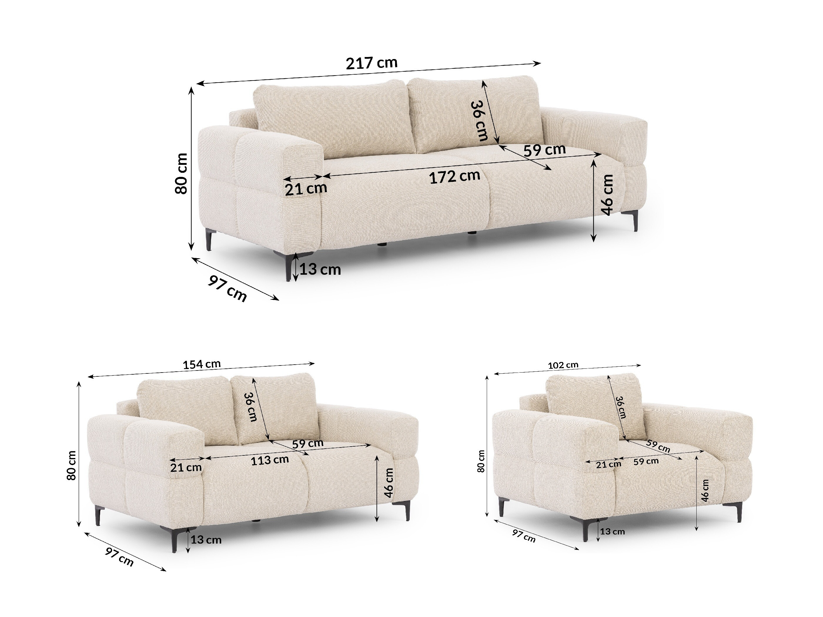 Upholstered furniture set Rocklin 139 (Aragon 03)