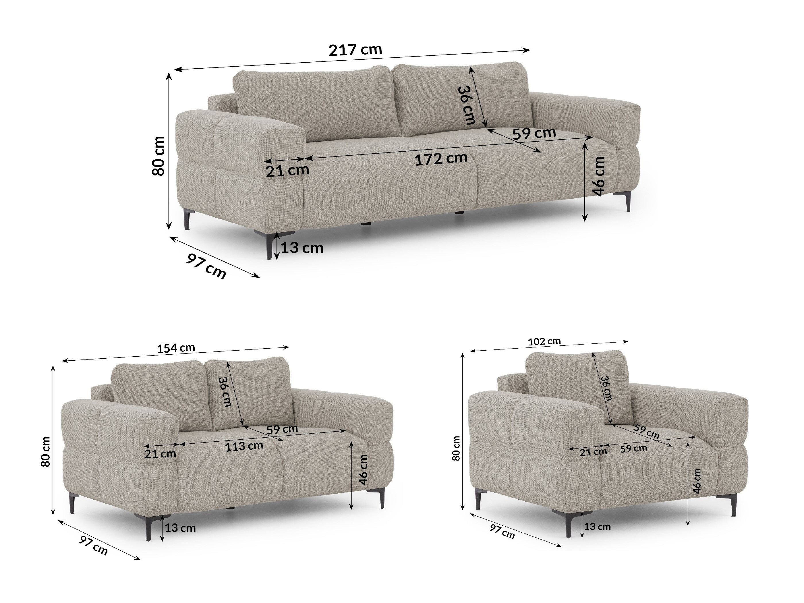 Upholstered furniture set Rocklin 139 (Aragon 20)