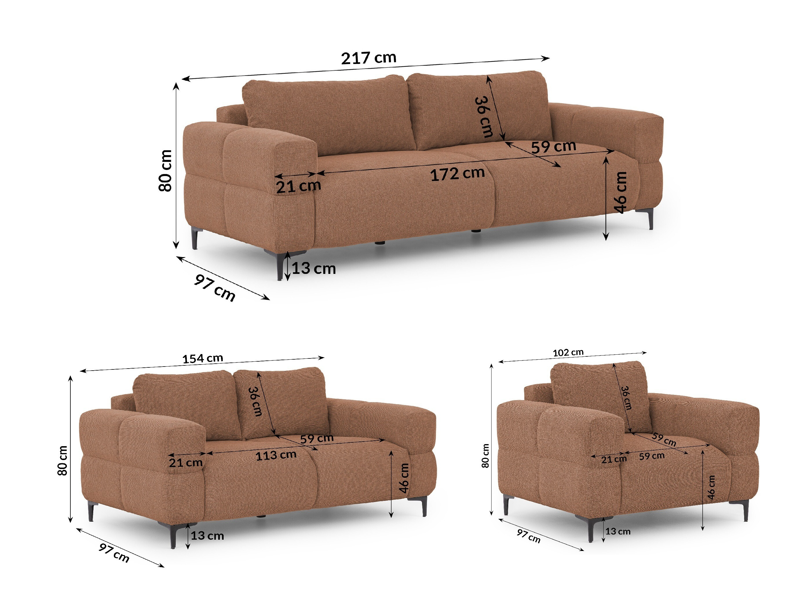 Upholstered furniture set Rocklin 139 (Aragon 59)