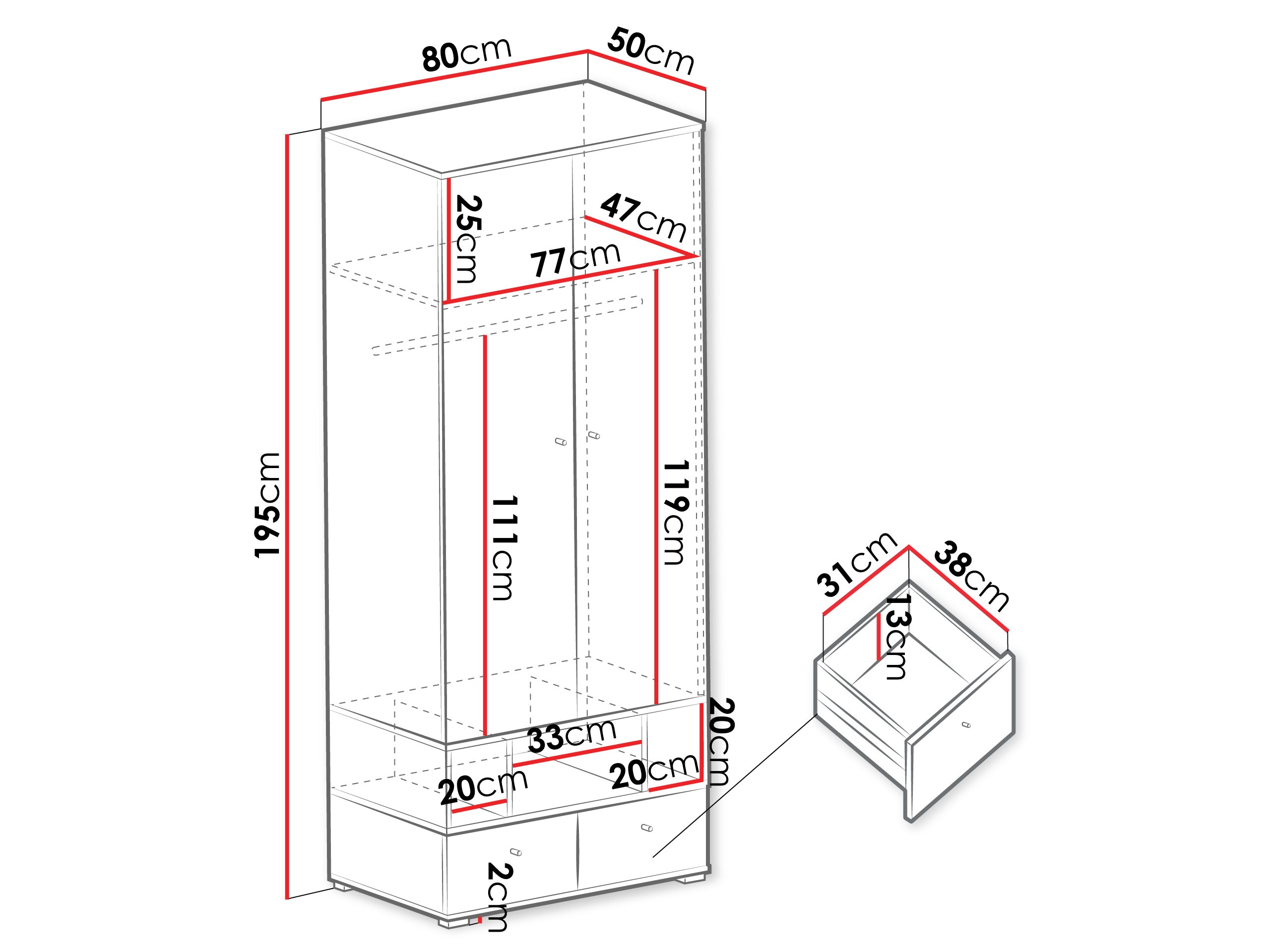 Wardrobe Ciravie 100