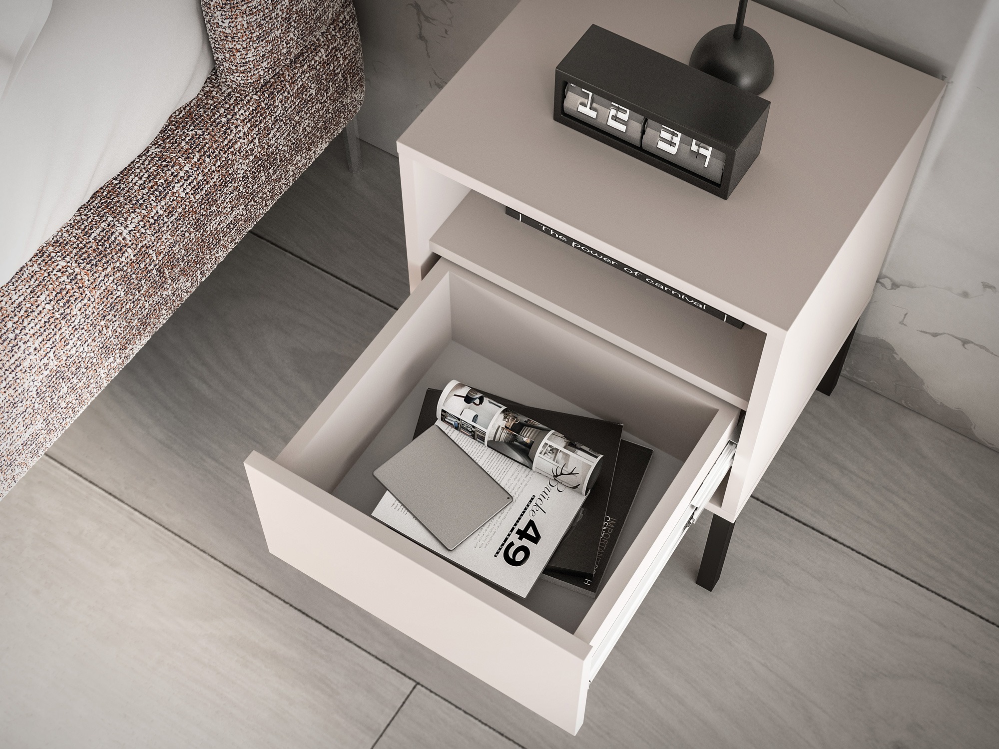 Bedside table Virsalo 104 (Cashmere)