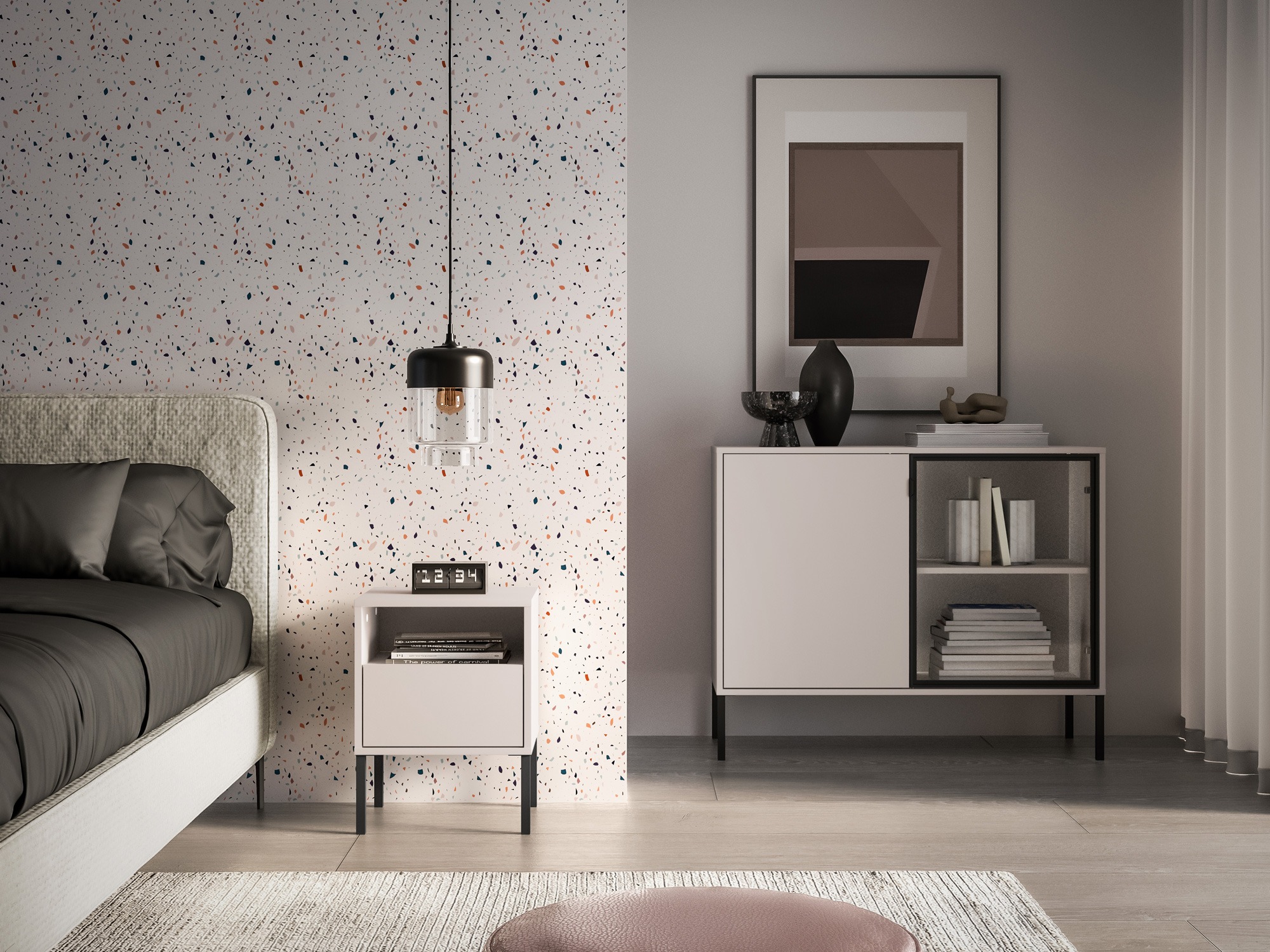 Bedside table Virsalo 104 (Cashmere)