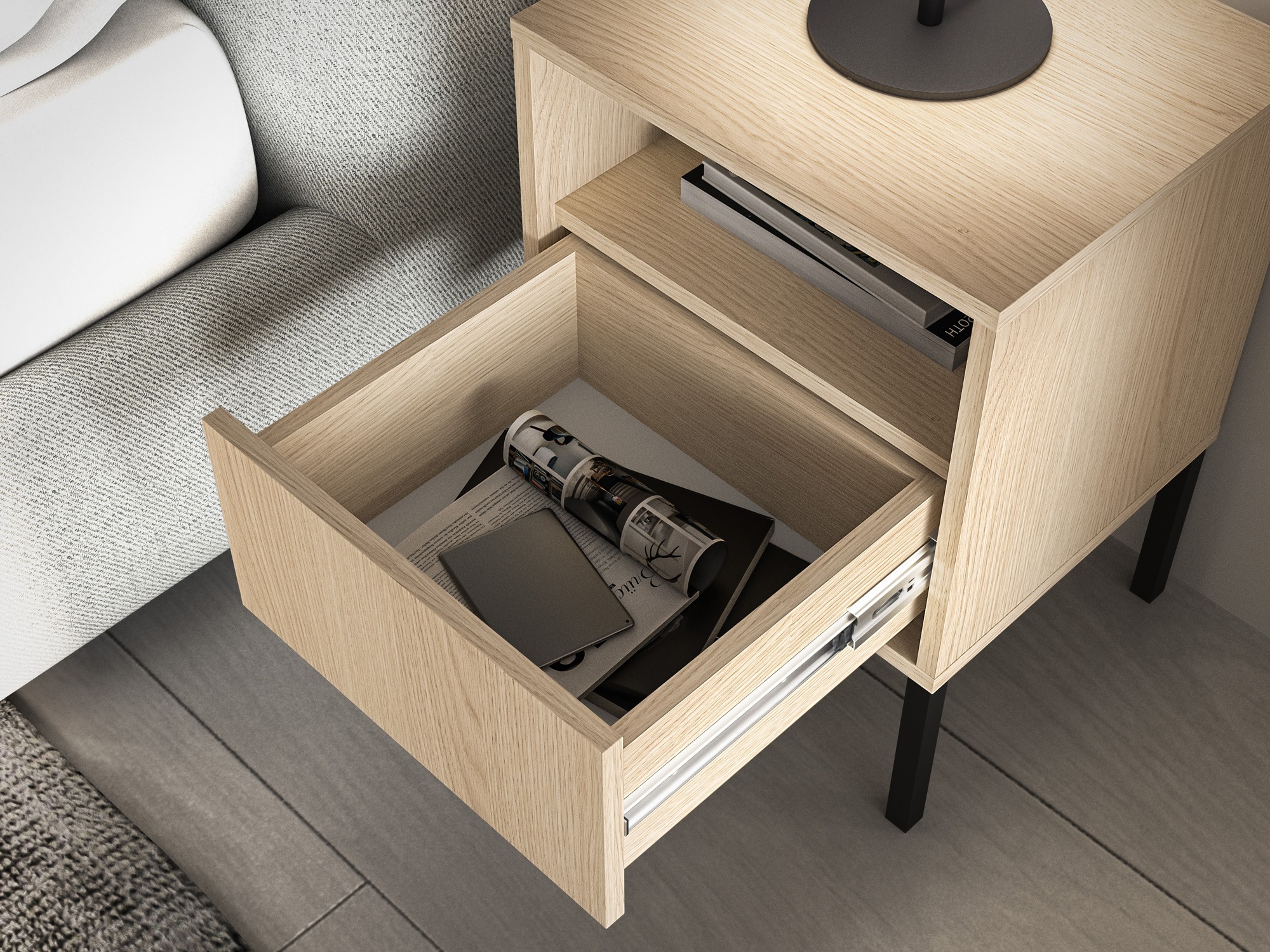 Bedside table Virsalo 104 (Oak)