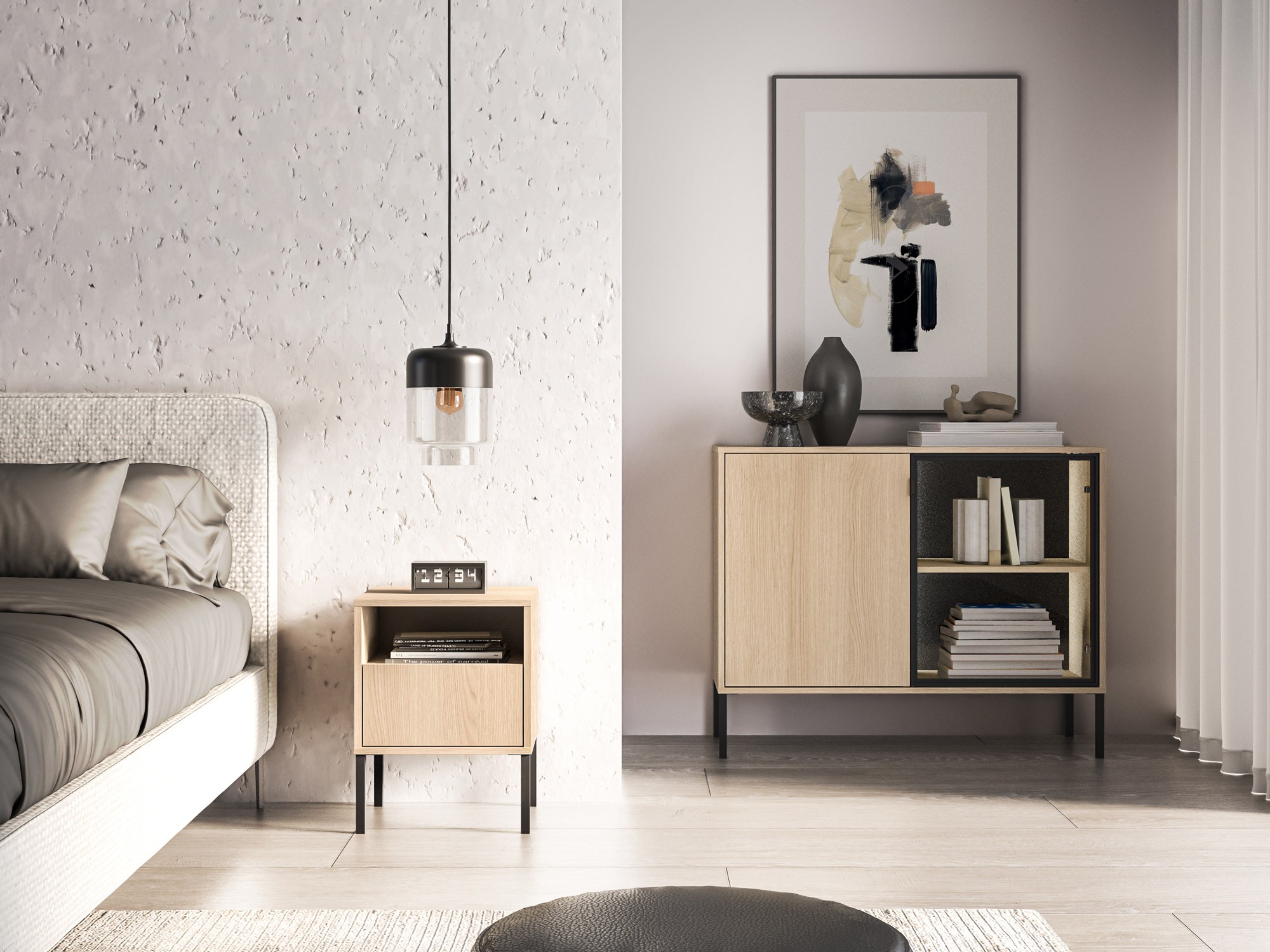 Bedside table Virsalo 104 (Oak)
