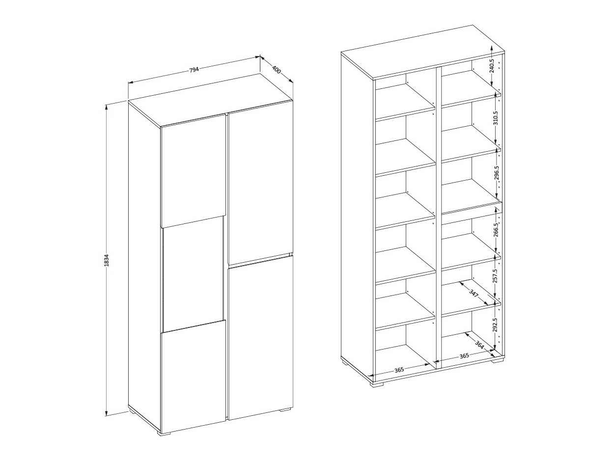 Bookcase Alfere 110 (White)