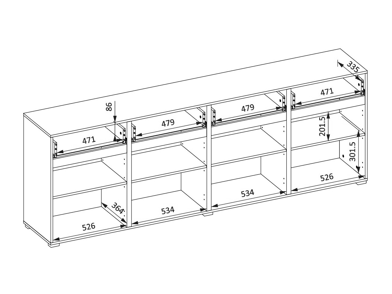 Chest of drawers Alfere 100 (Black)