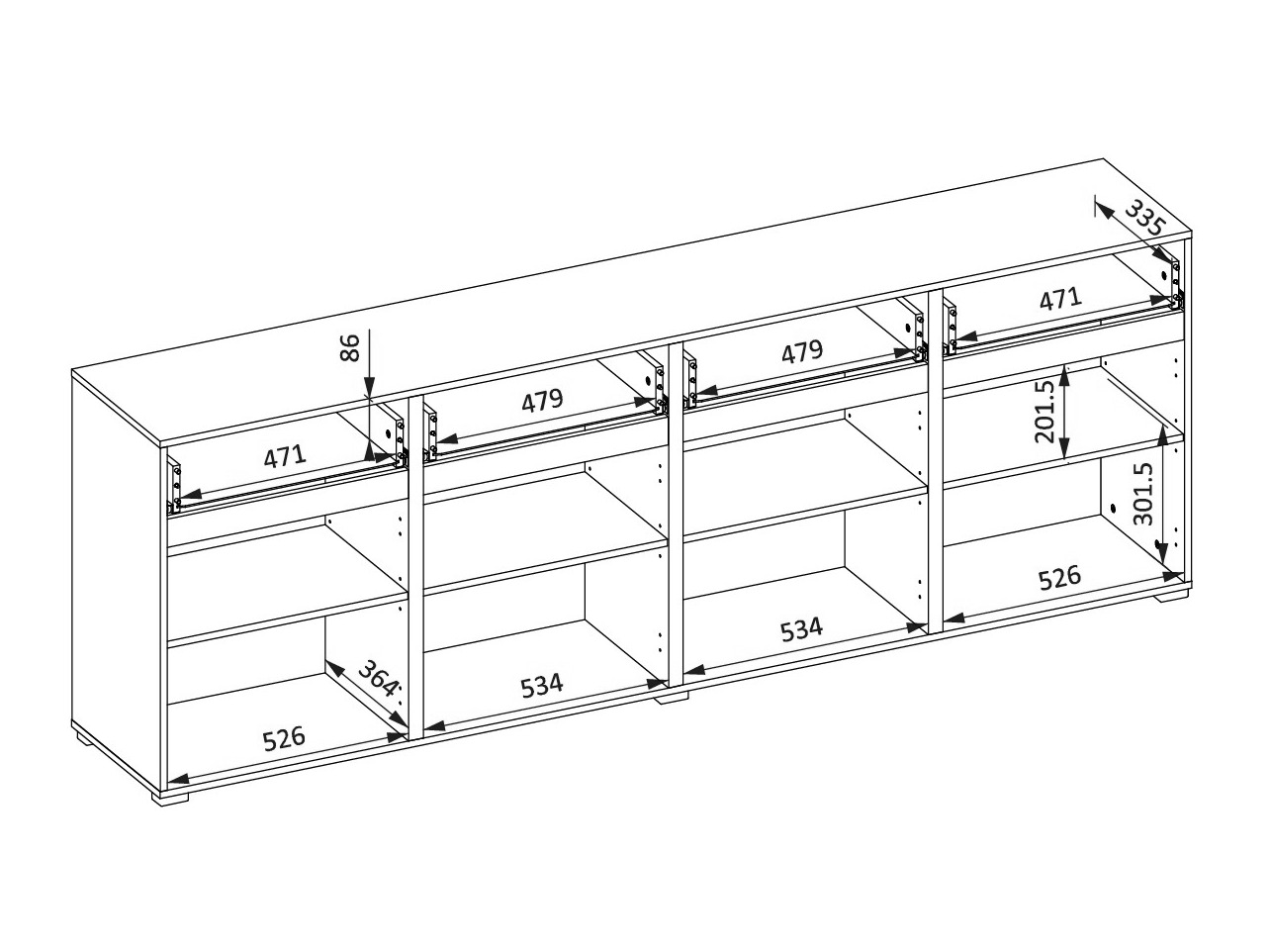 Chest of drawers Alfere 100 (Wotan Oak + White)