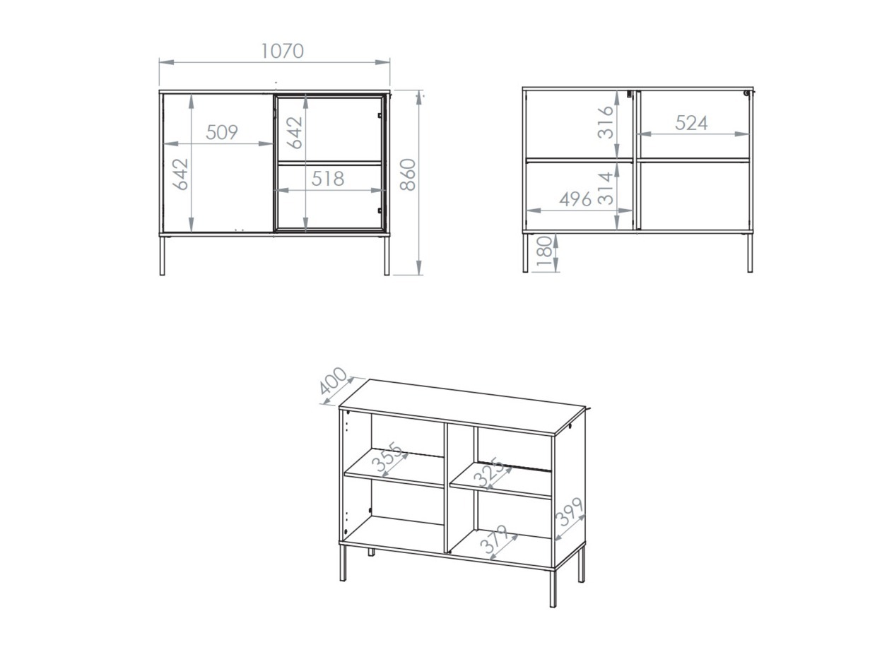 Sideboard Virsalo 102 (Cashmere)