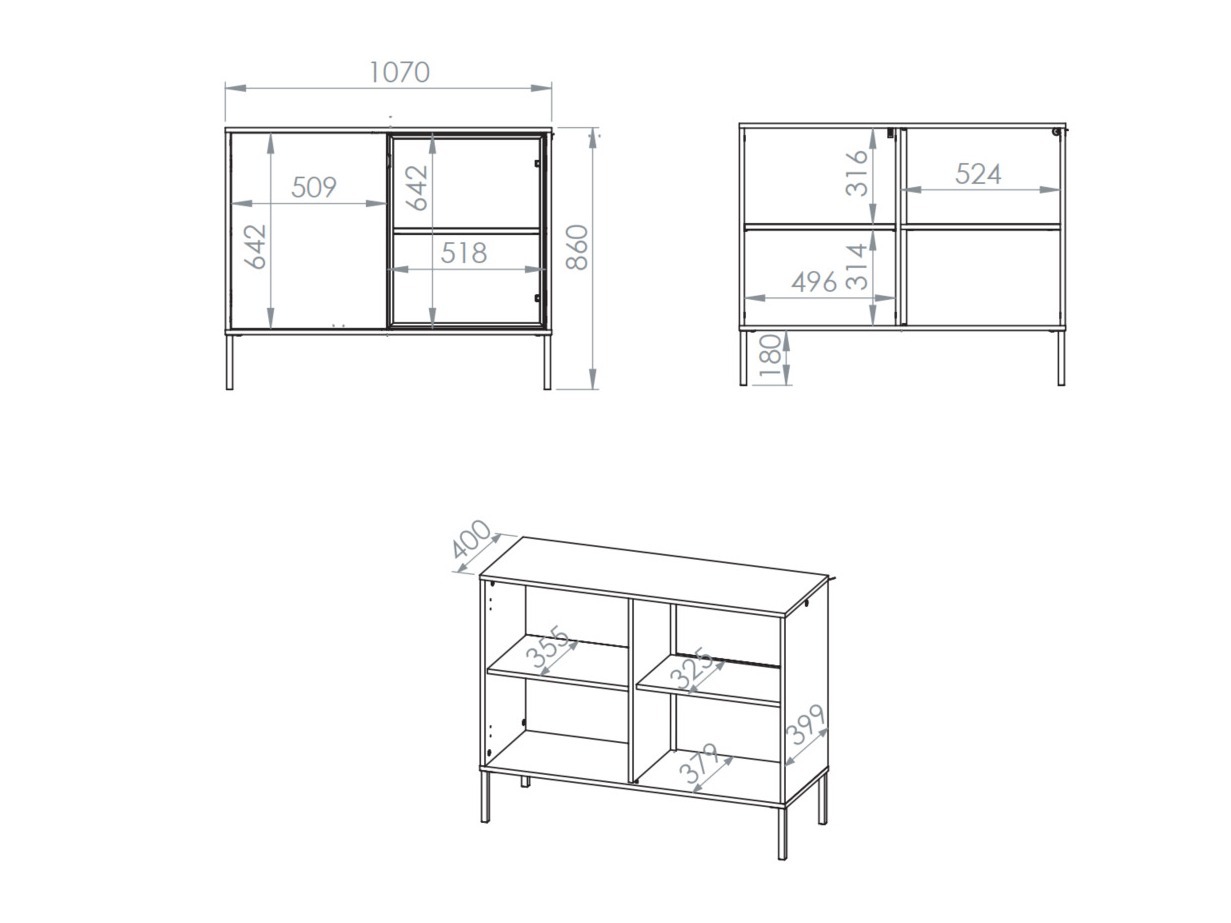 Sideboard Virsalo 102 (Oak)