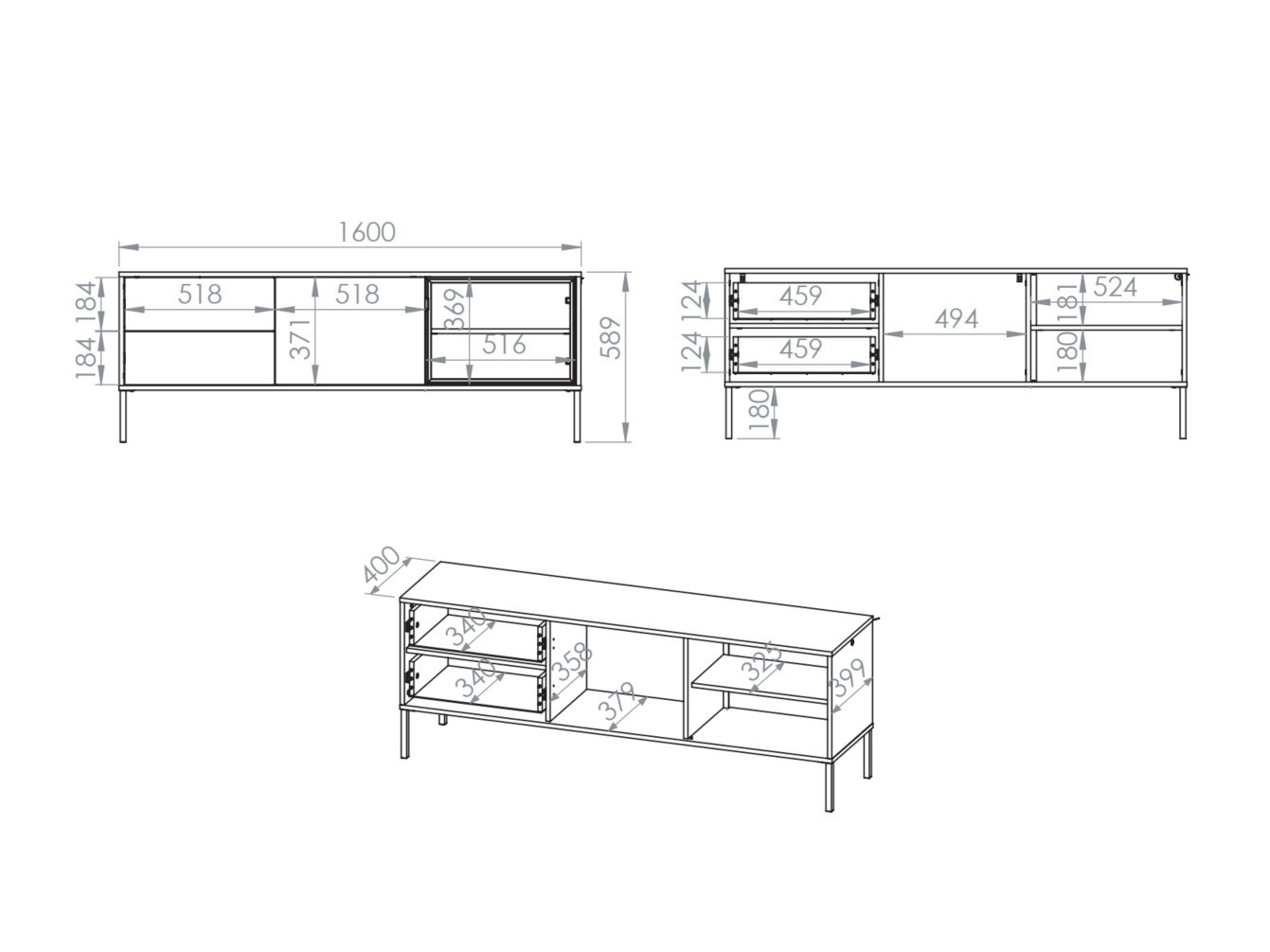 TV stand Virsalo 103 (Cashmere)