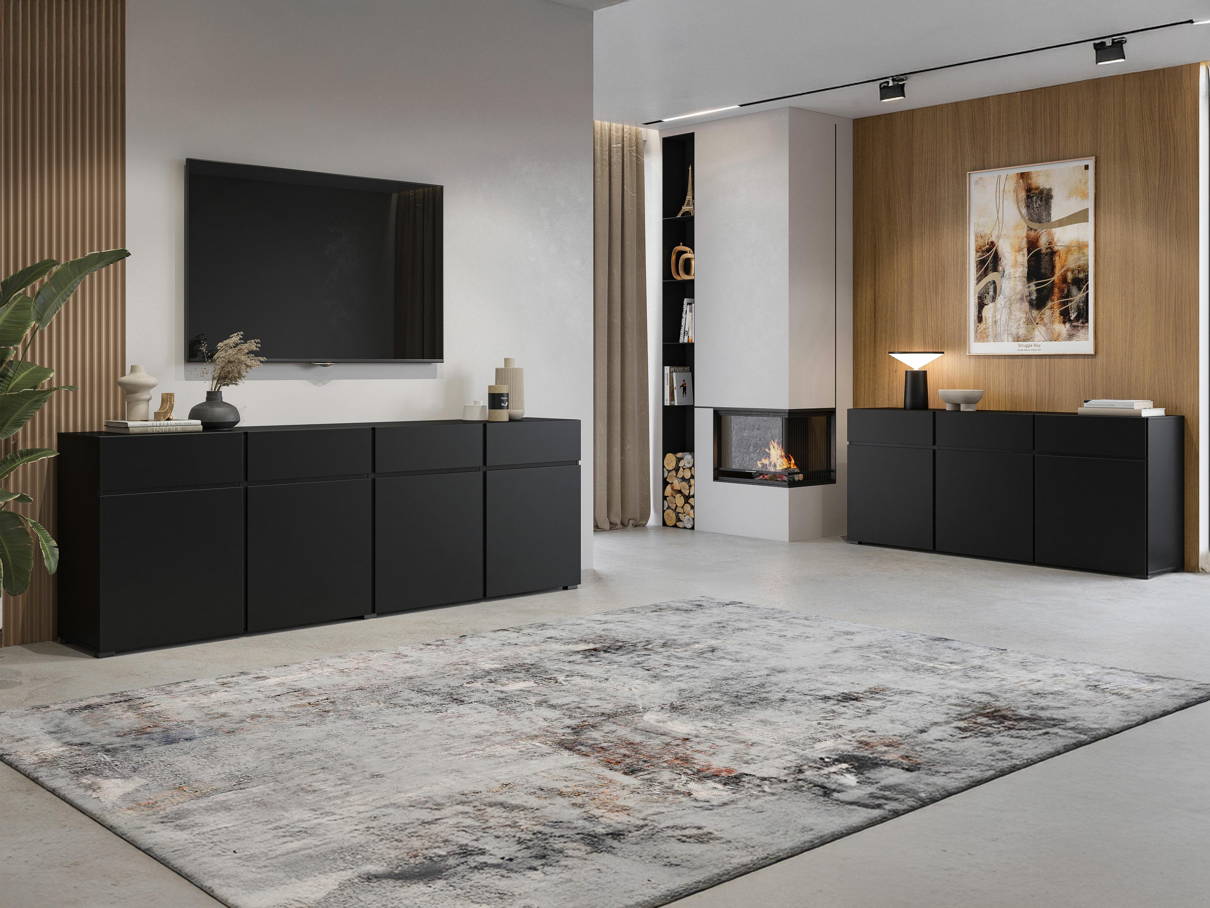 Chest of drawers Alfere 103 (Black)