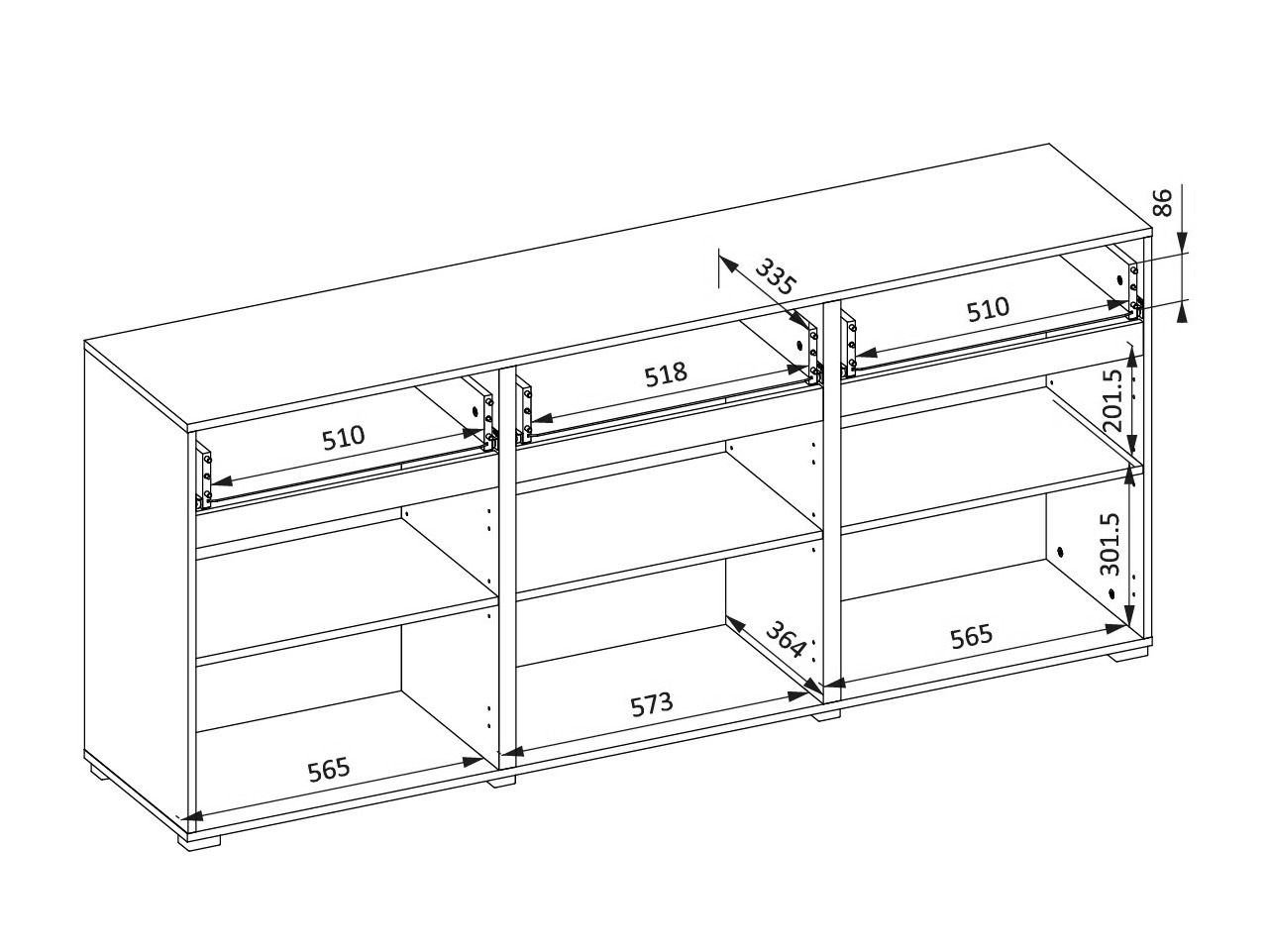 Chest of drawers Alfere 103 (White)