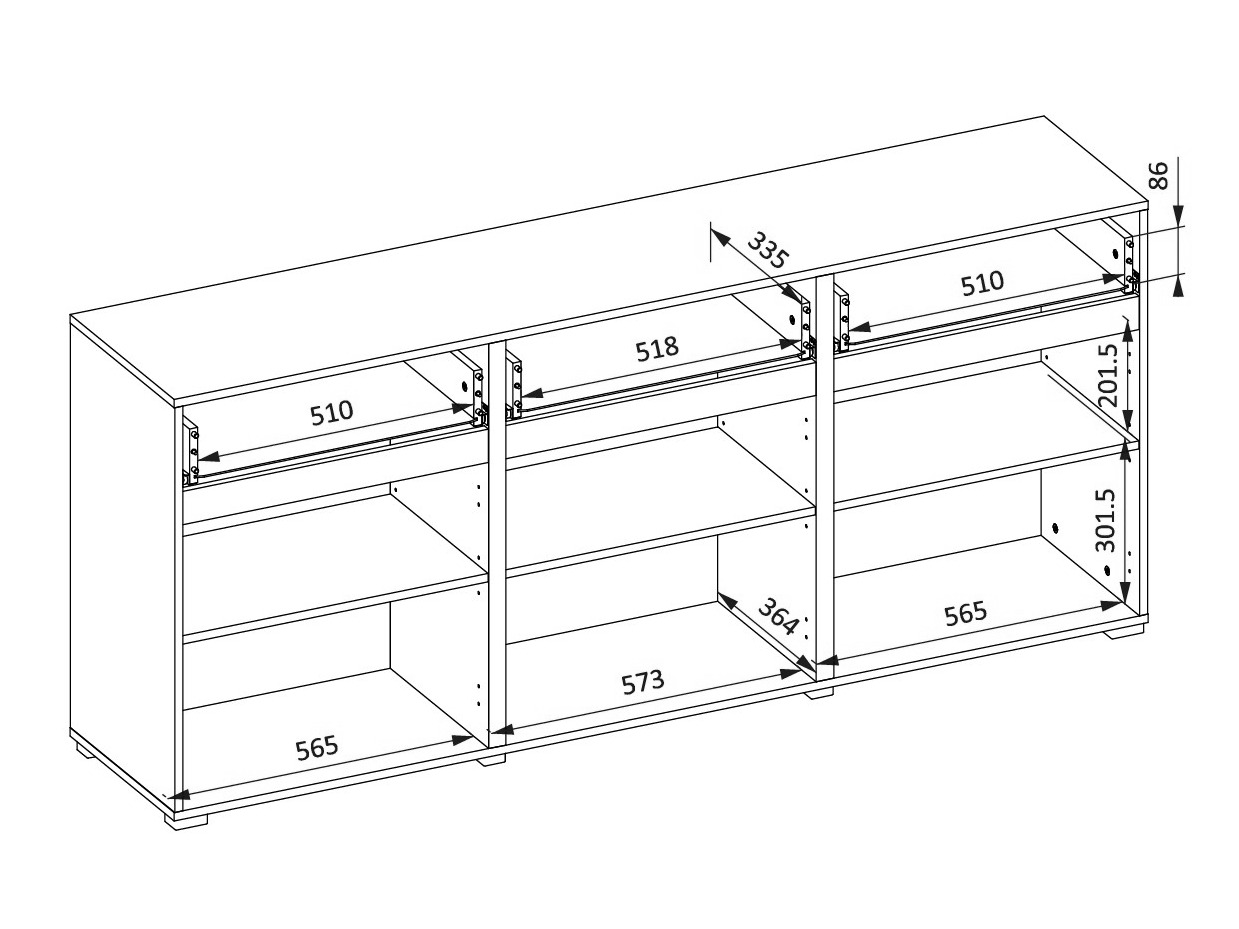 Chest of drawers Alfere 103 (Wotan Oak + White)