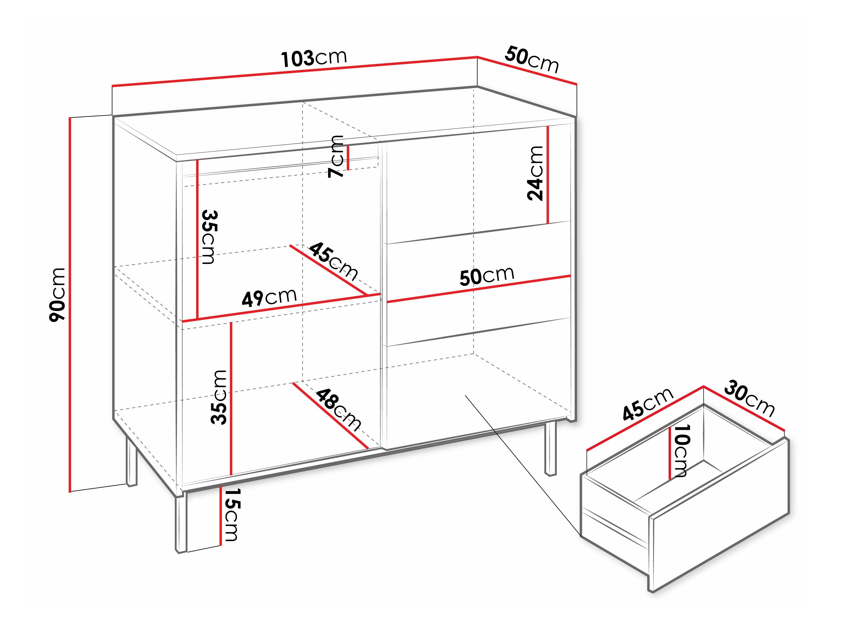Chest of drawers Comfivo Delruva (Black)