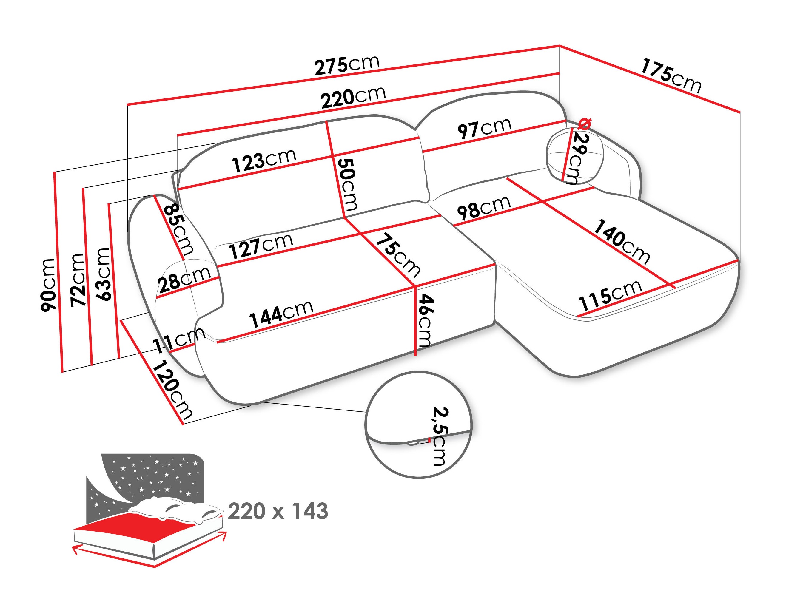 Corner sofa TrendyNest Ardea I (Now or never 03)