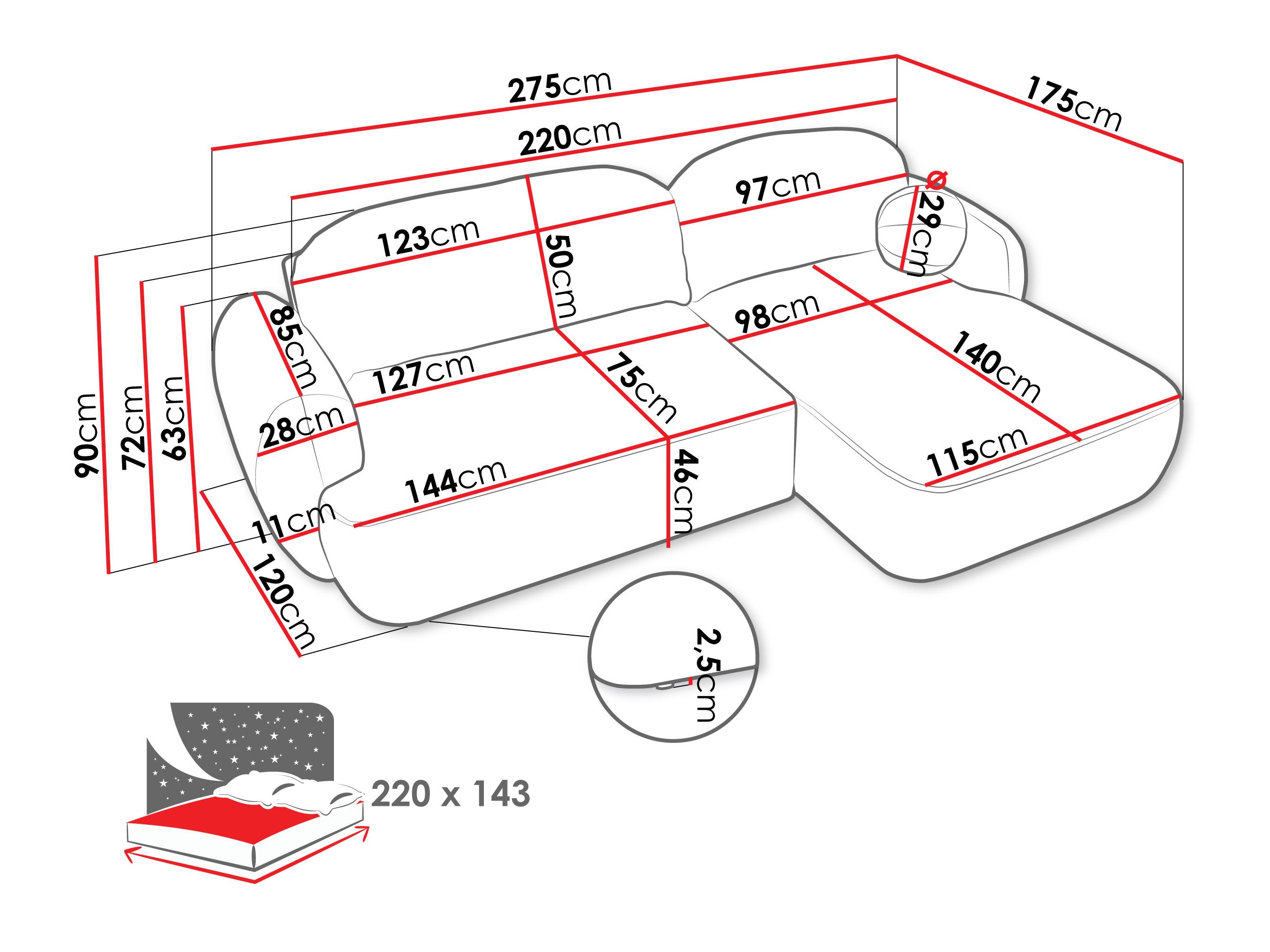 Corner sofa TrendyNest Ardea I (Now or never 06)