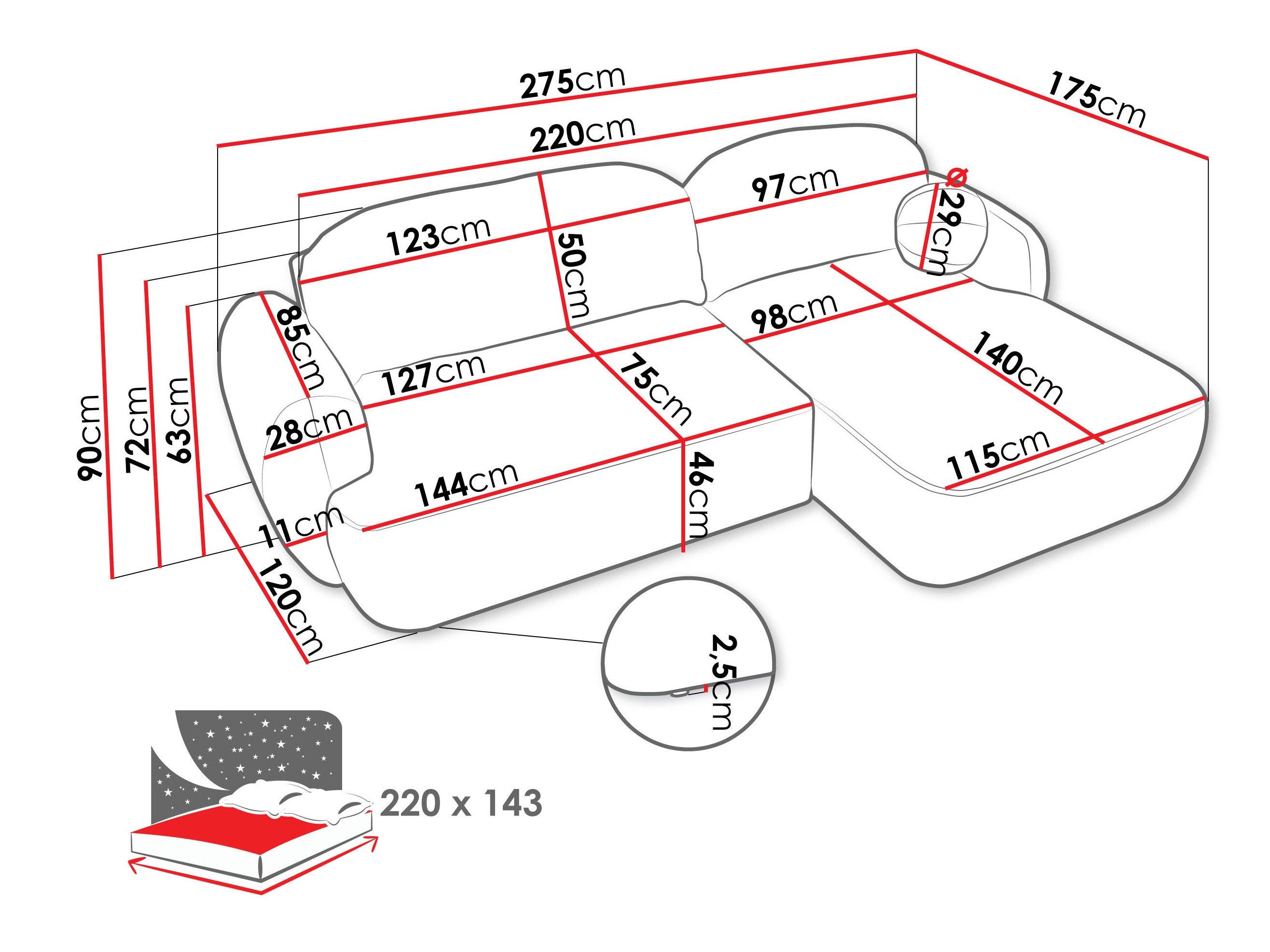 Corner sofa TrendyNest Ardea I (Now or never 06)