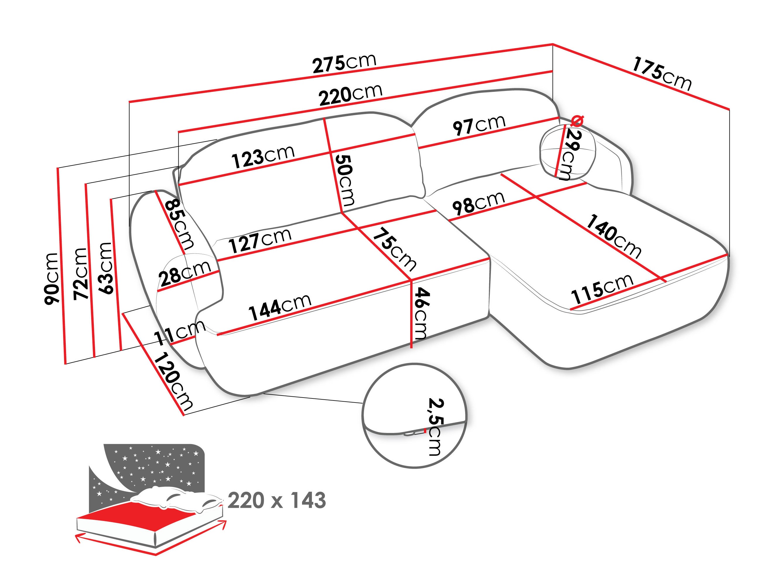 Corner sofa TrendyNest Ardea I (Now or never 16)
