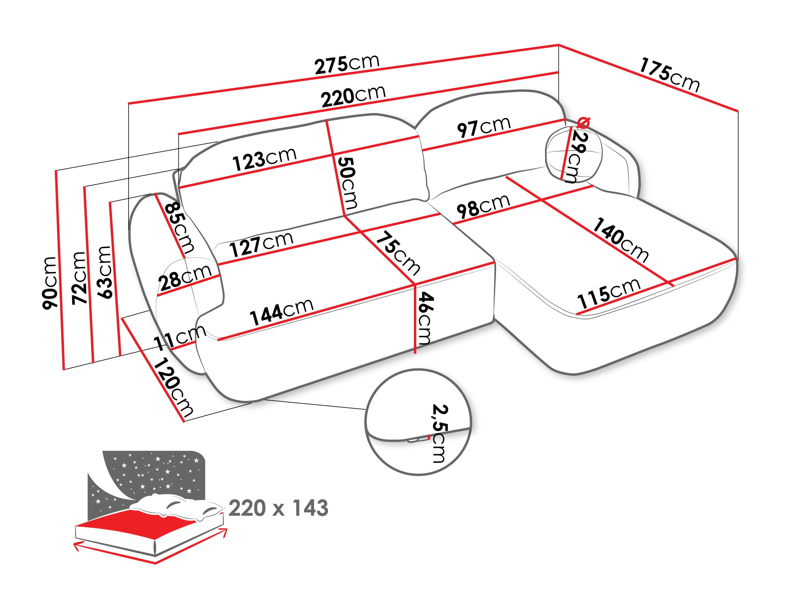 Corner sofa TrendyNest Ardea I (Now or never 18)