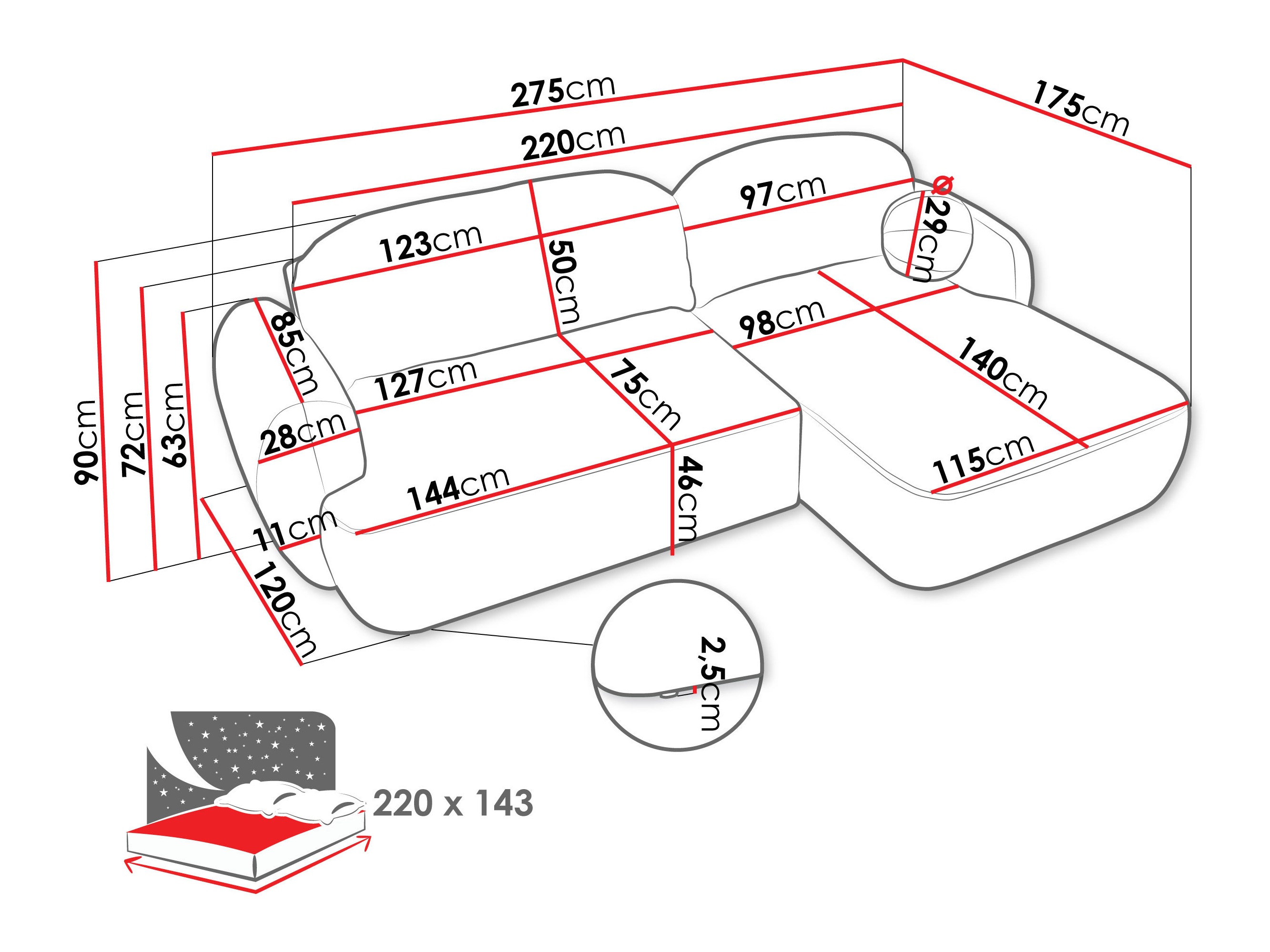 Corner sofa TrendyNest Ardea I (Now or never 18)