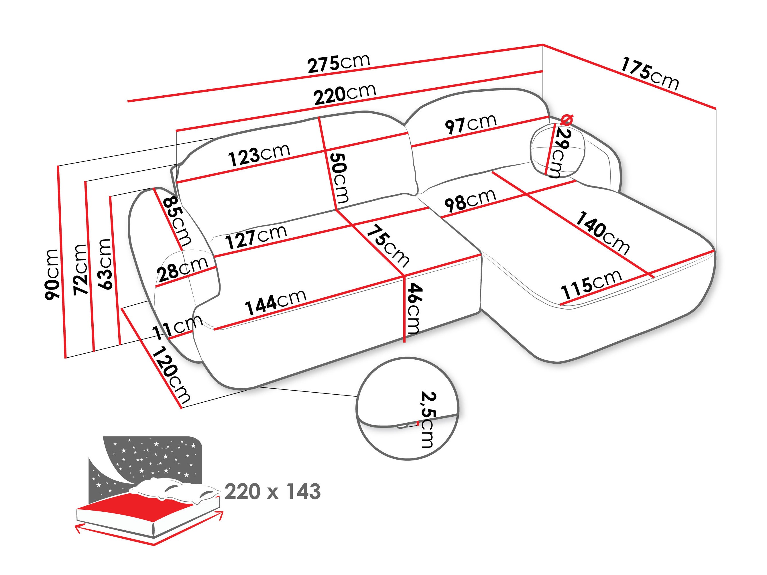 Corner sofa TrendyNest Ardea I (Now or never 83)