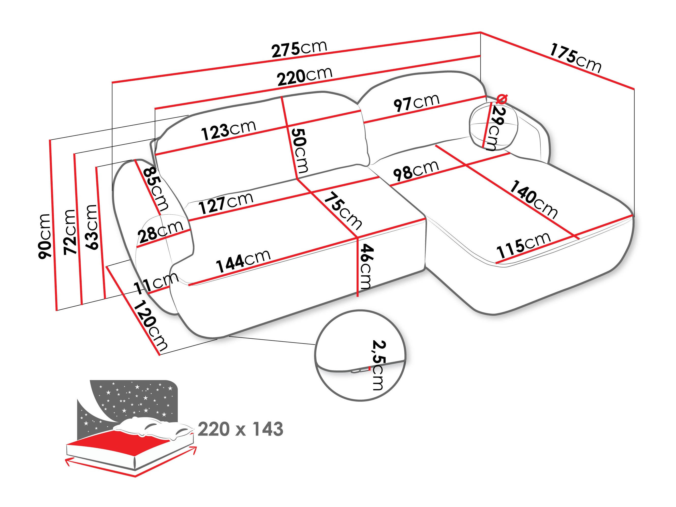 Corner sofa TrendyNest Ardea I (Now or never 92)