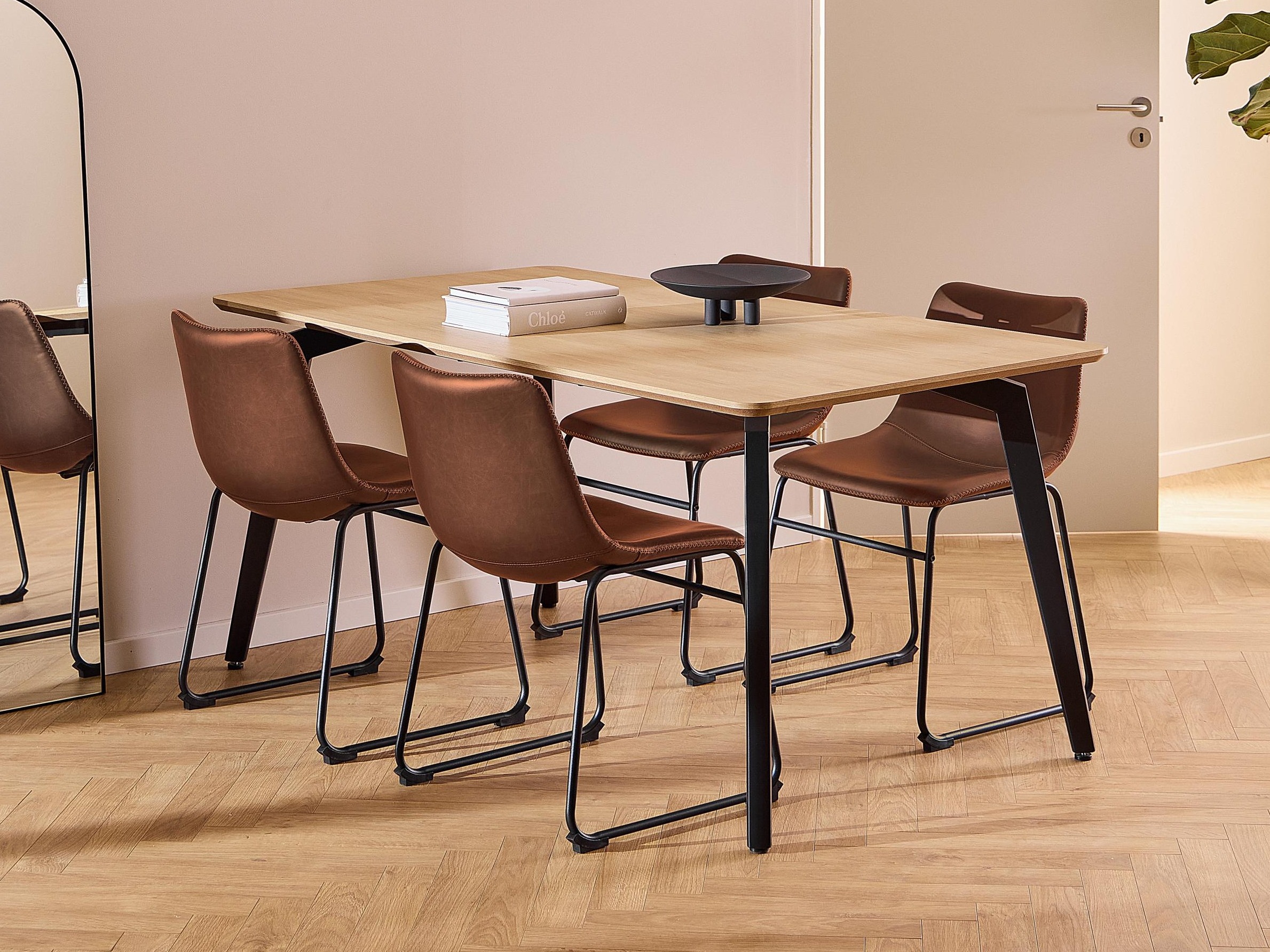 Dining set Norsica 1096 (Brown + Black)