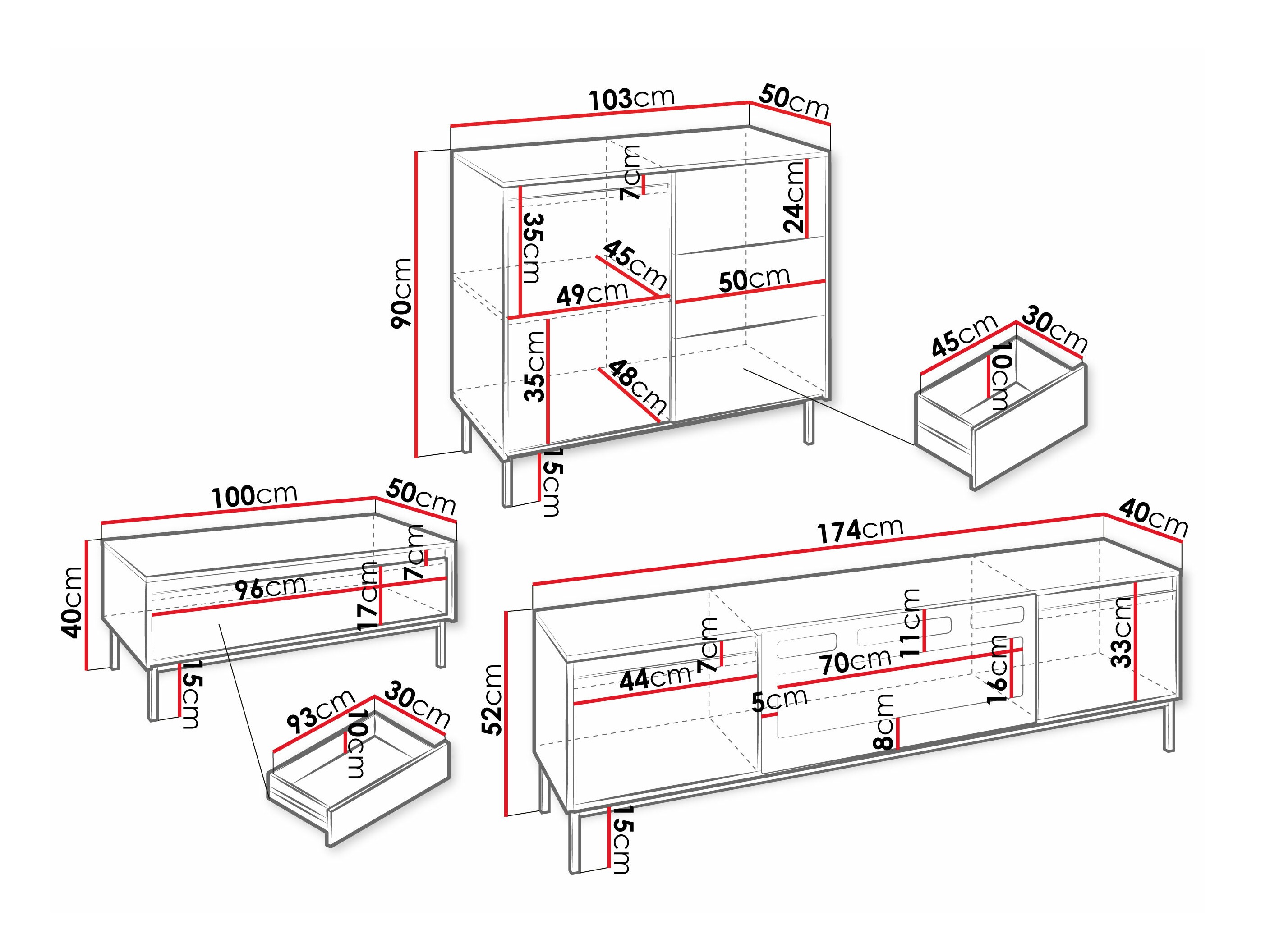 Living room set Comfivo Delruva IV (White)