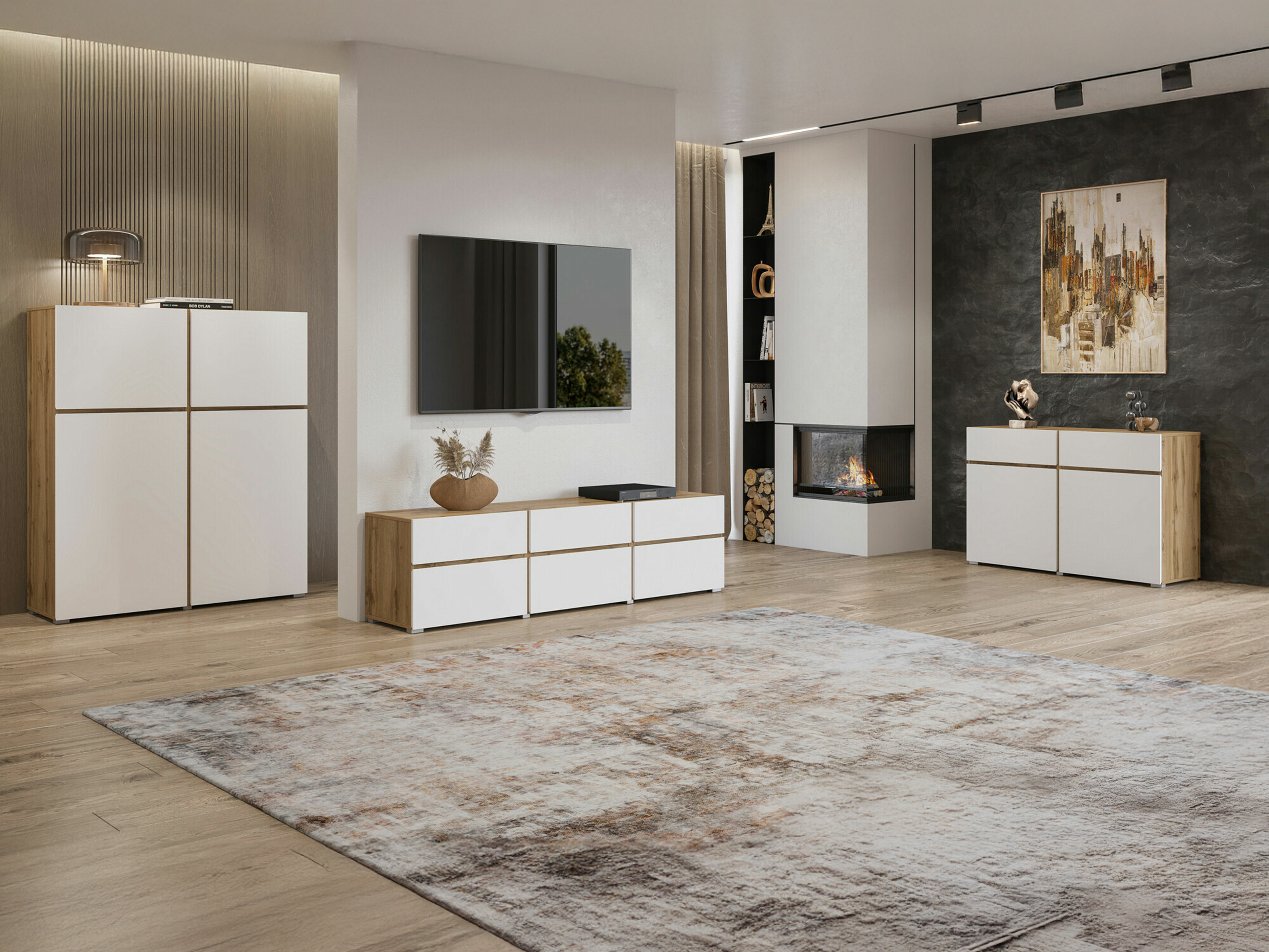 Sideboard Alfere 105 (Wotan Oak + White)