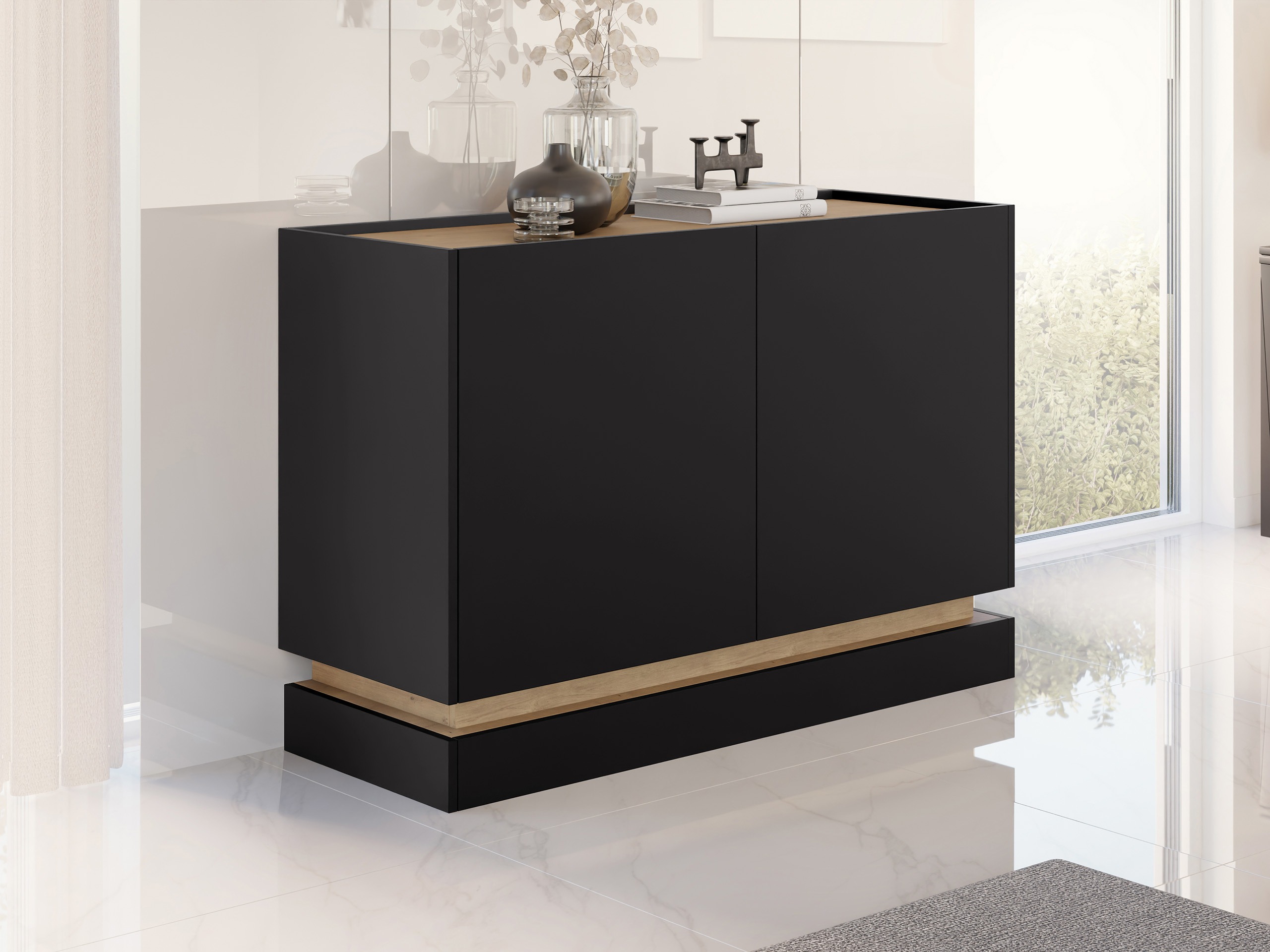 Sideboard Comfivo Dalvenu 100 (Black + Oak)