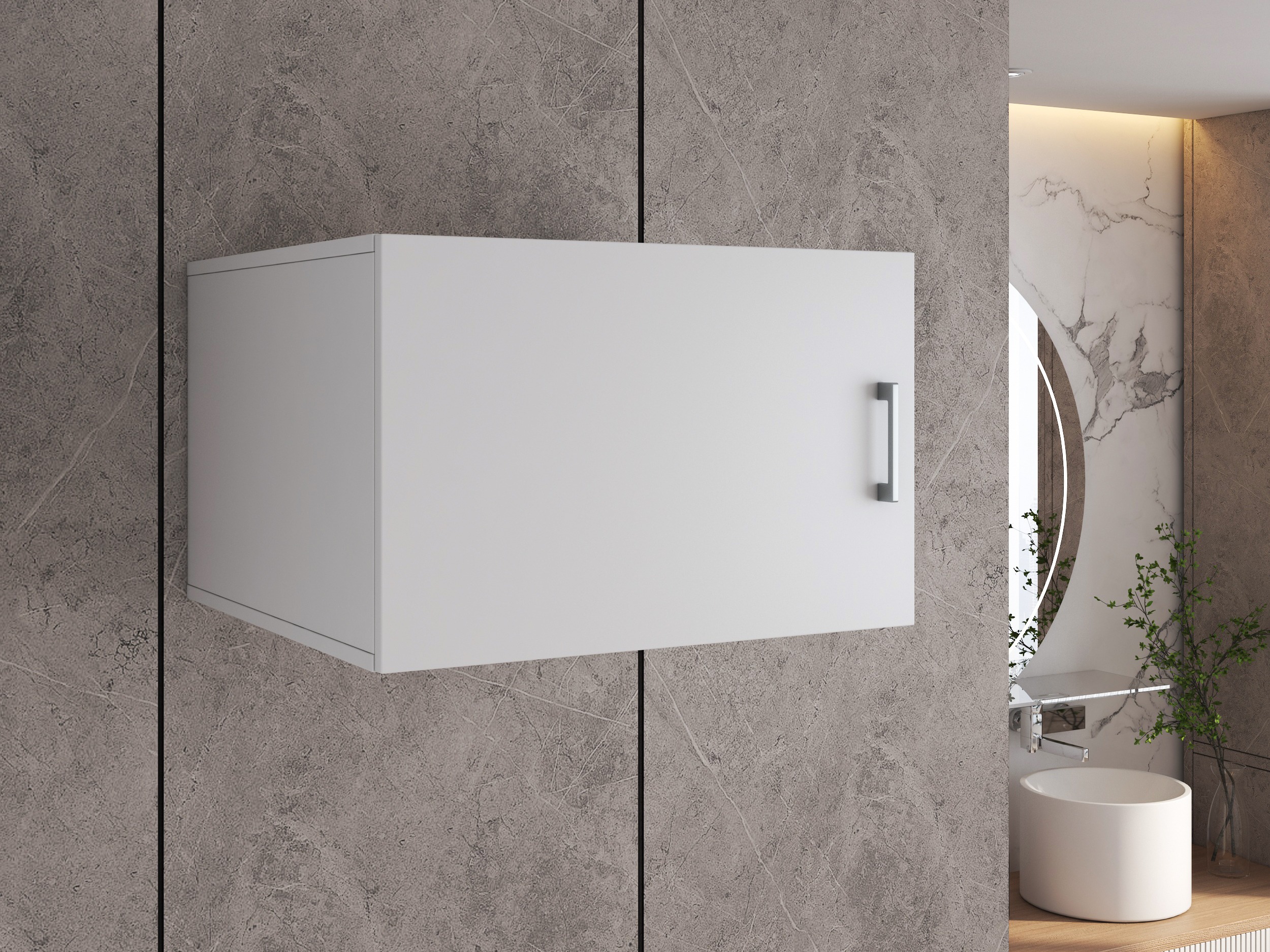 Wall-mounted bathroom cabinet Novdele 104 (White)