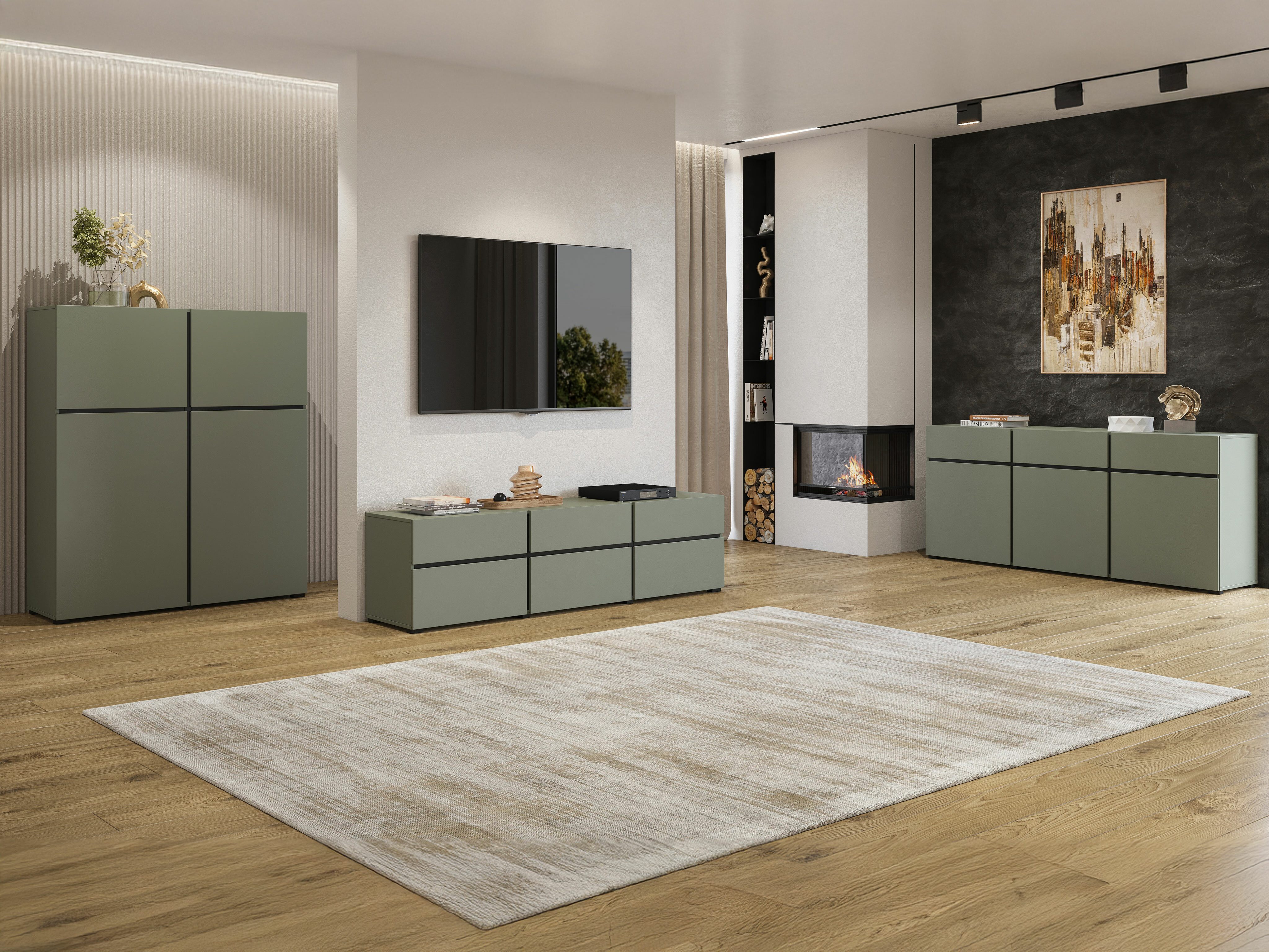 Chest of drawers Alfere 103 (Green)