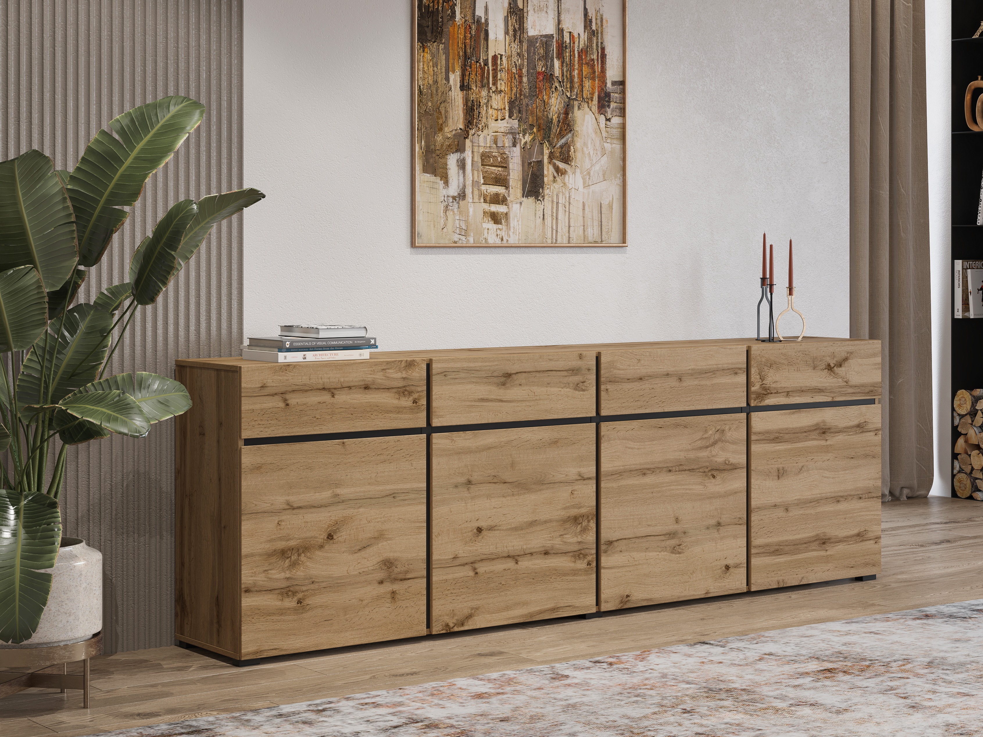 Chest of drawers Alfere 100 (Wotan Oak)