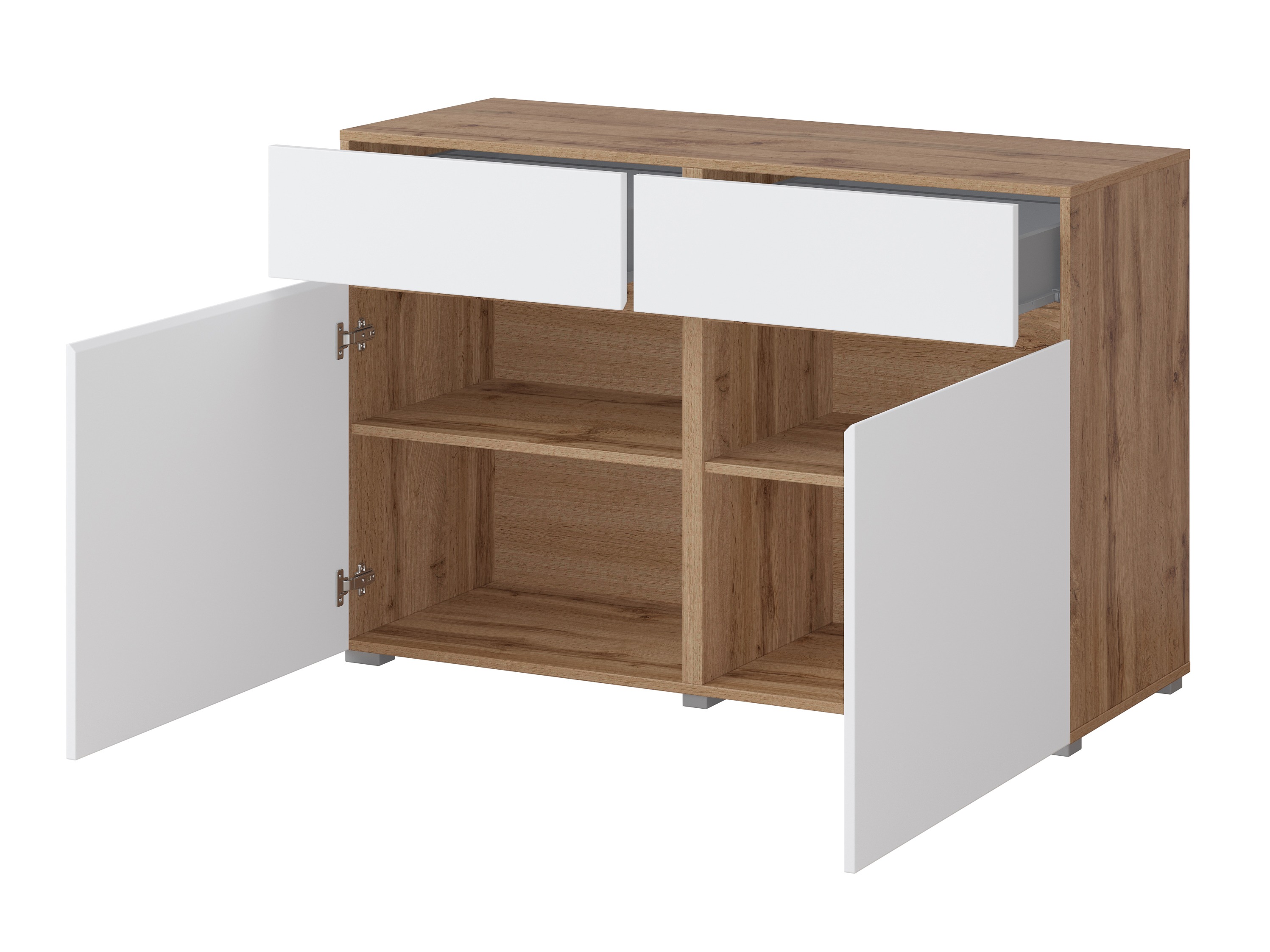 Chest of drawers Alfere 104 (Wotan Oak + White)