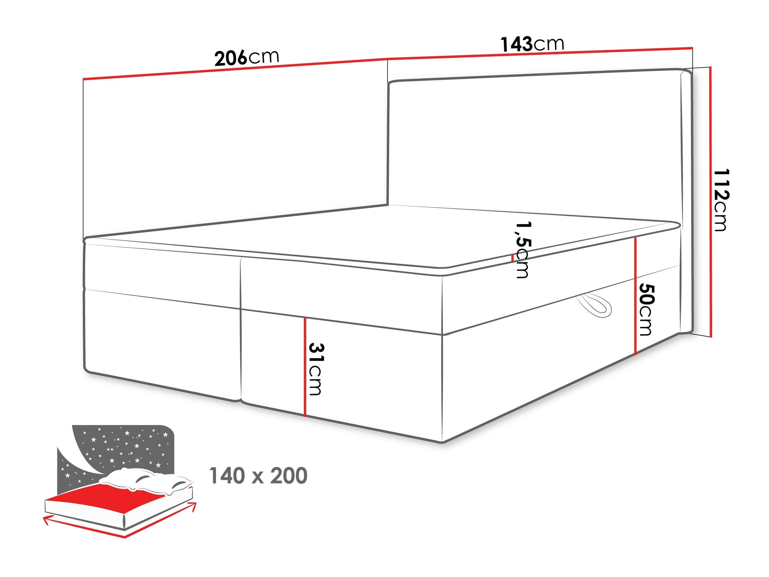Continental bed Comfivo 502 (Ambience 02)