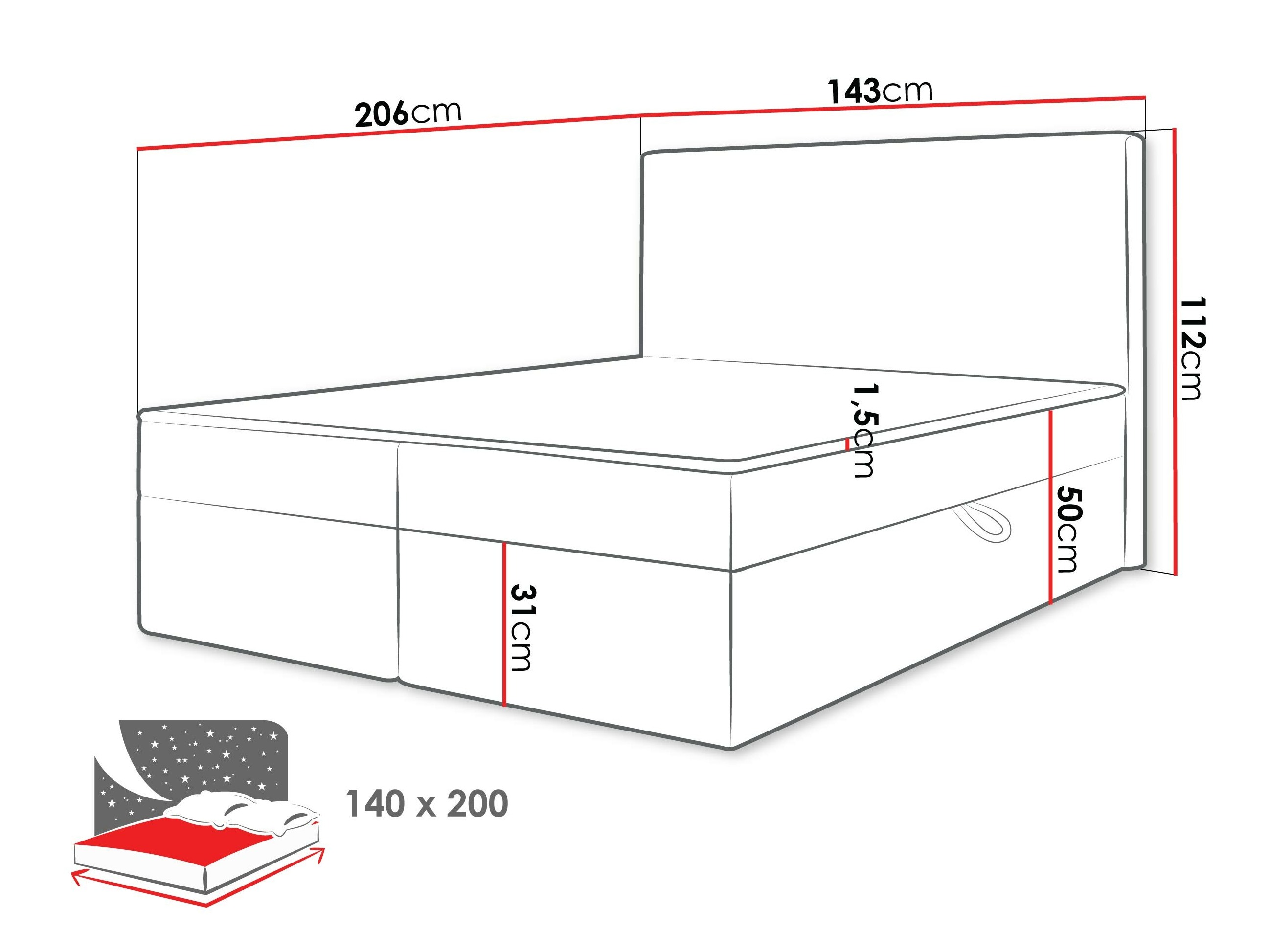 Continental bed Comfivo Arbitas (Ambience 01)