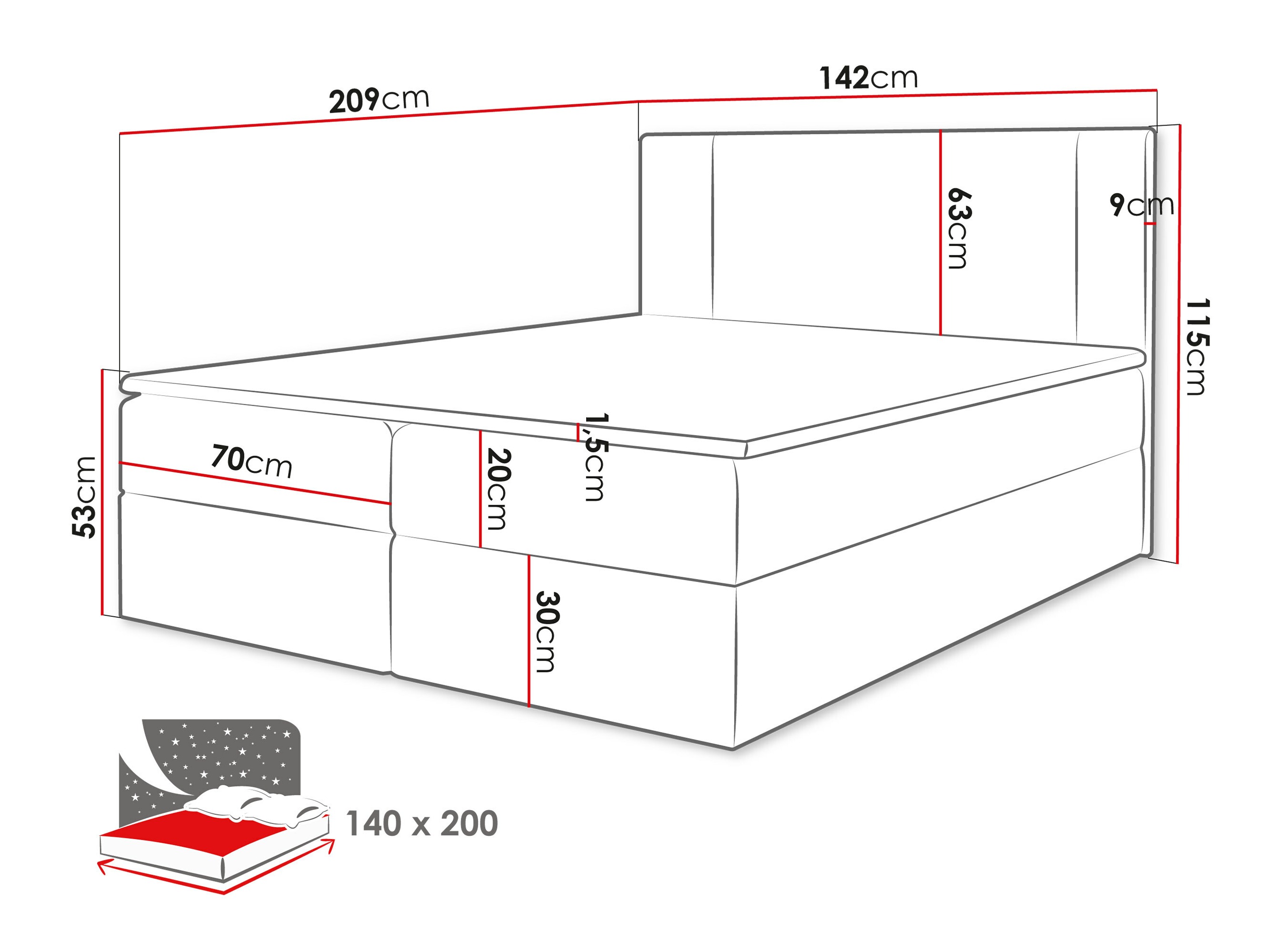 Continental bed Zanesville 101 (Manila 02)