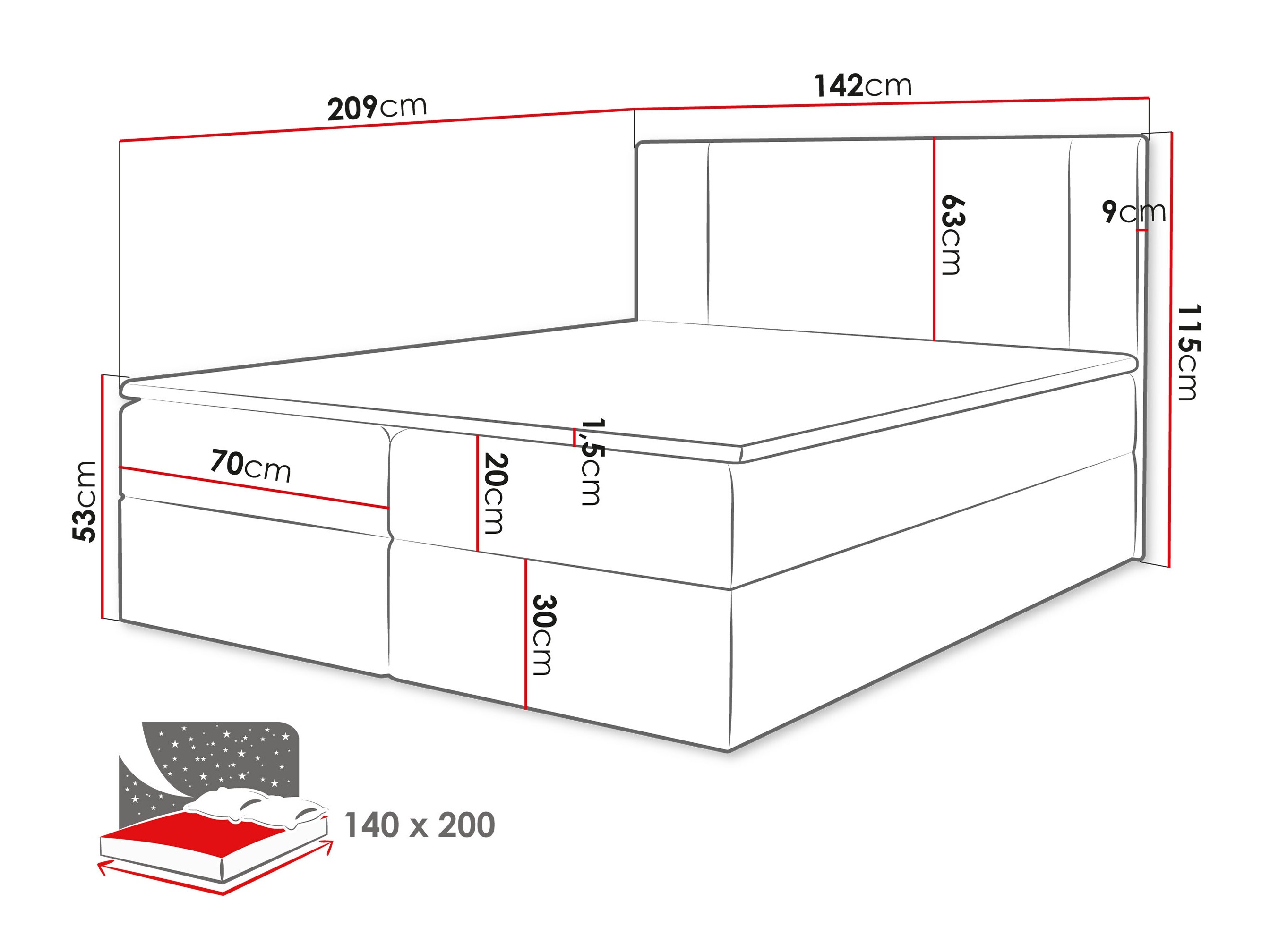 Continental bed Zanesville 101 (Manila 14)